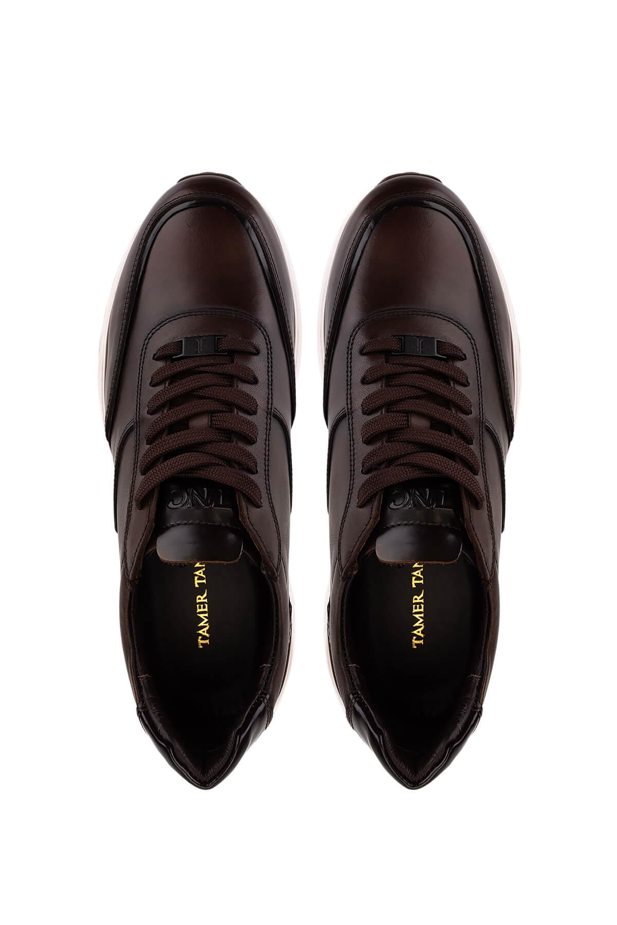 Tamer Tanca Erkek Hakiki Deri Kahverengi Sneakers & Spor Ayakkabı