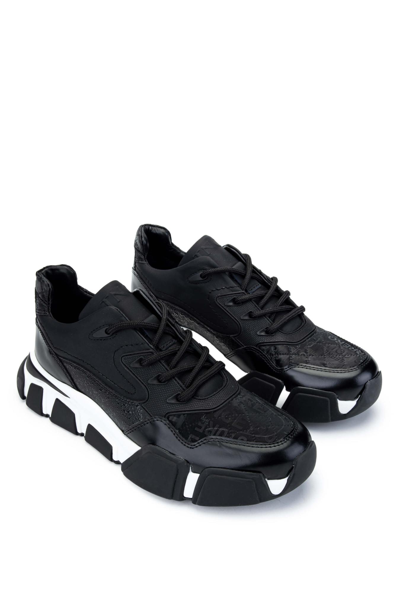 Tamer Tanca Erkek Hakiki Deri Siyah Sneakers & Spor Ayakkabı