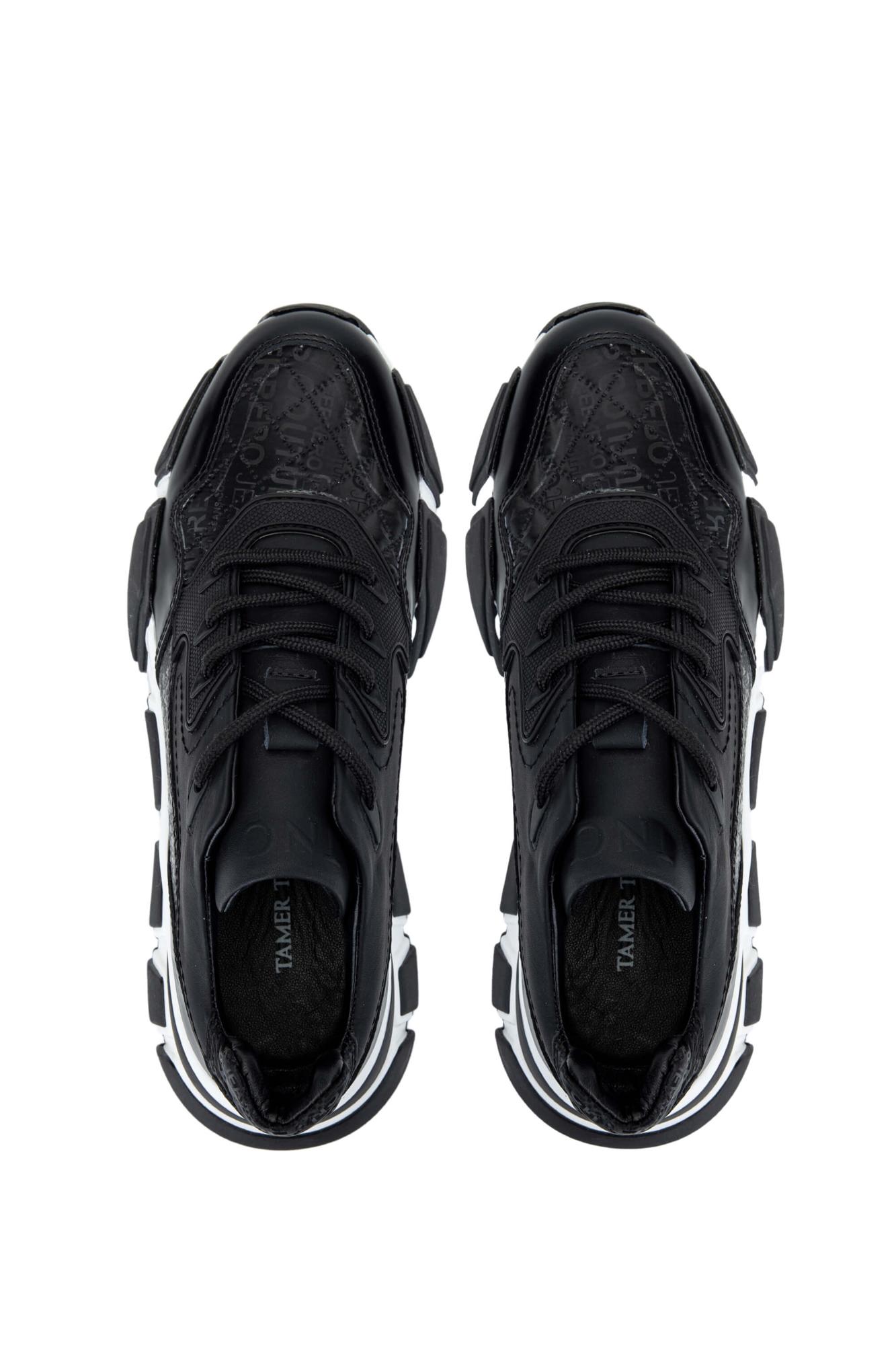 Tamer Tanca Erkek Hakiki Deri Siyah Sneakers & Spor Ayakkabı