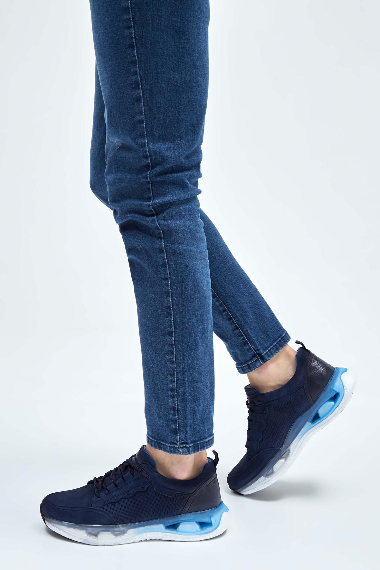 Tamer Tanca Erkek Hakiki Deri Lacivert Nubuk Sneakers & Spor Ayakkabı