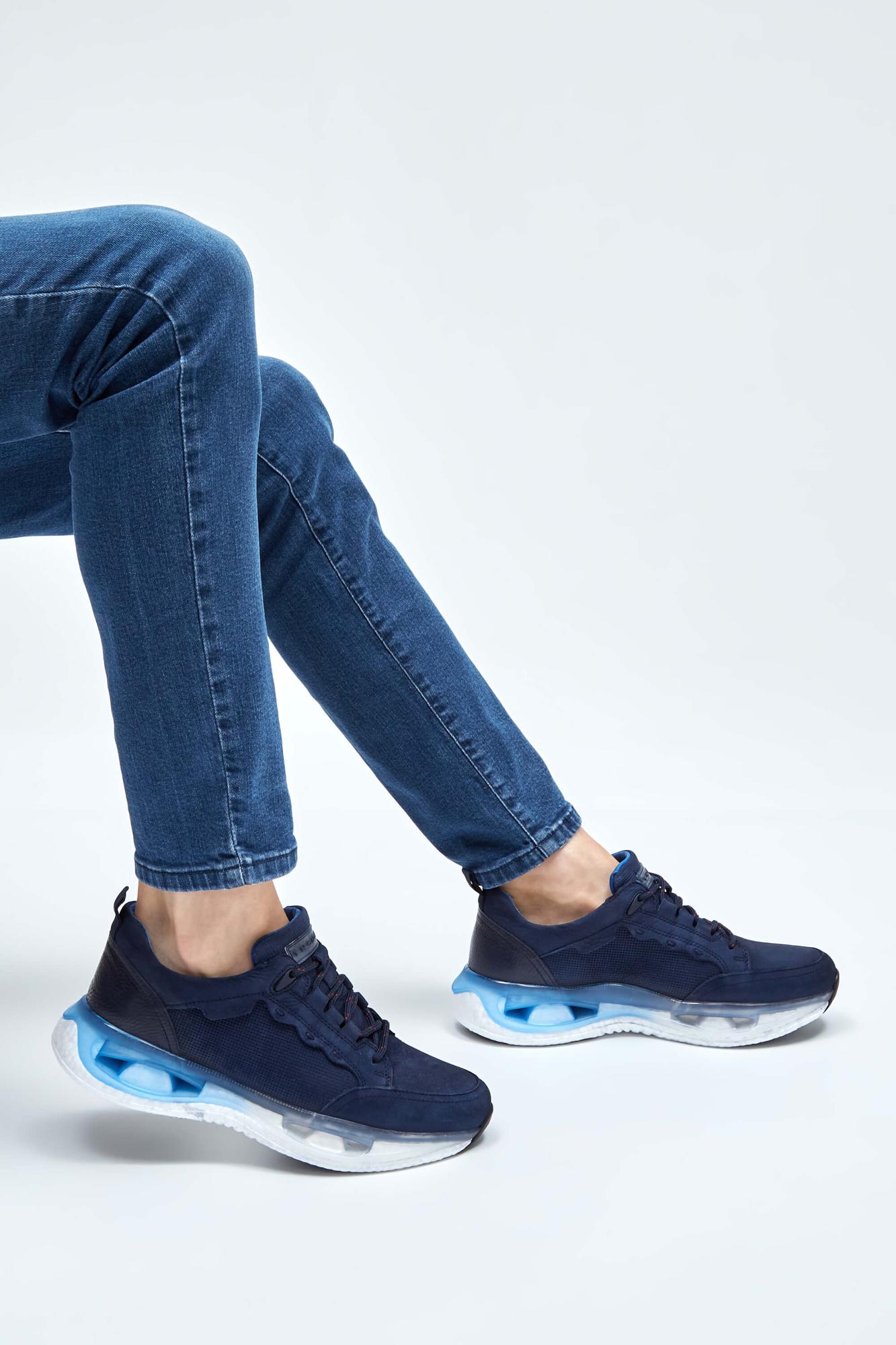 Tamer Tanca Erkek Hakiki Deri Lacivert Nubuk Sneakers & Spor Ayakkabı