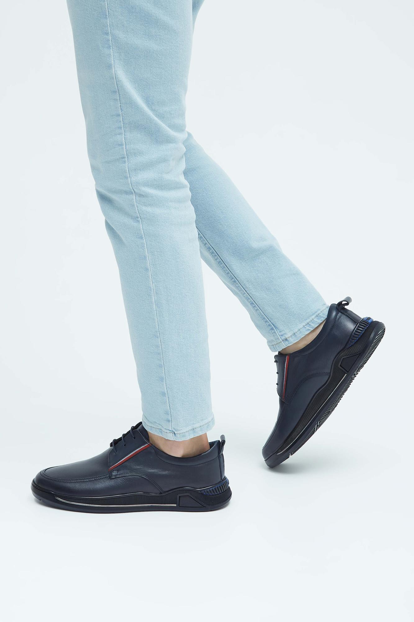 Tamer Tanca Erkek Hakiki Deri Lacivert Sneakers & Spor Ayakkabı