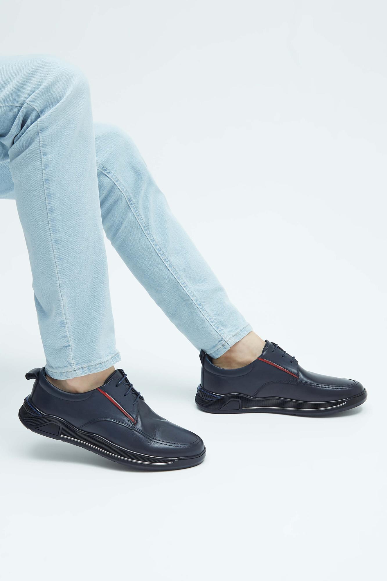 Tamer Tanca Erkek Hakiki Deri Lacivert Sneakers & Spor Ayakkabı