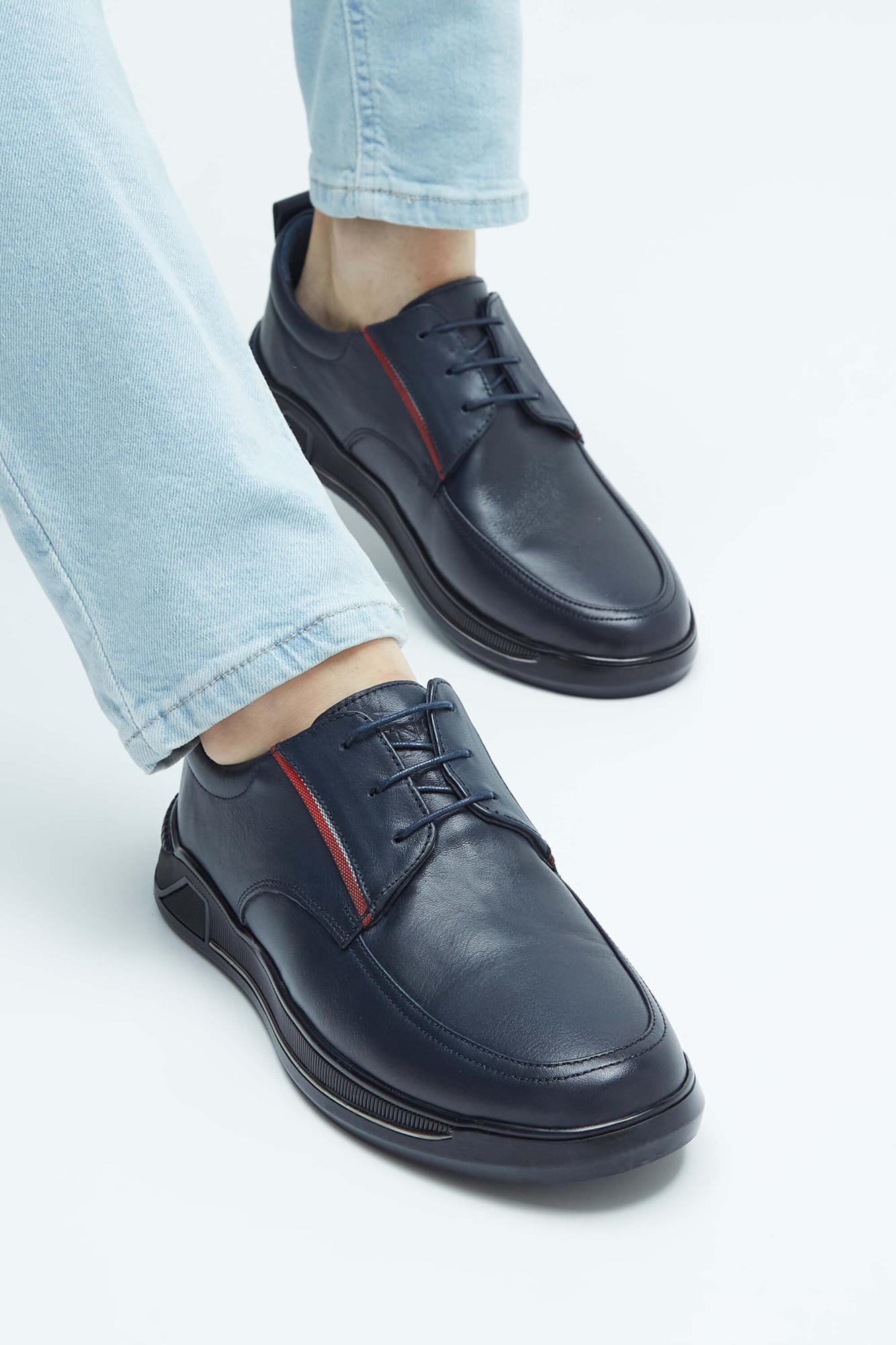 Tamer Tanca Erkek Hakiki Deri Lacivert Sneakers & Spor Ayakkabı