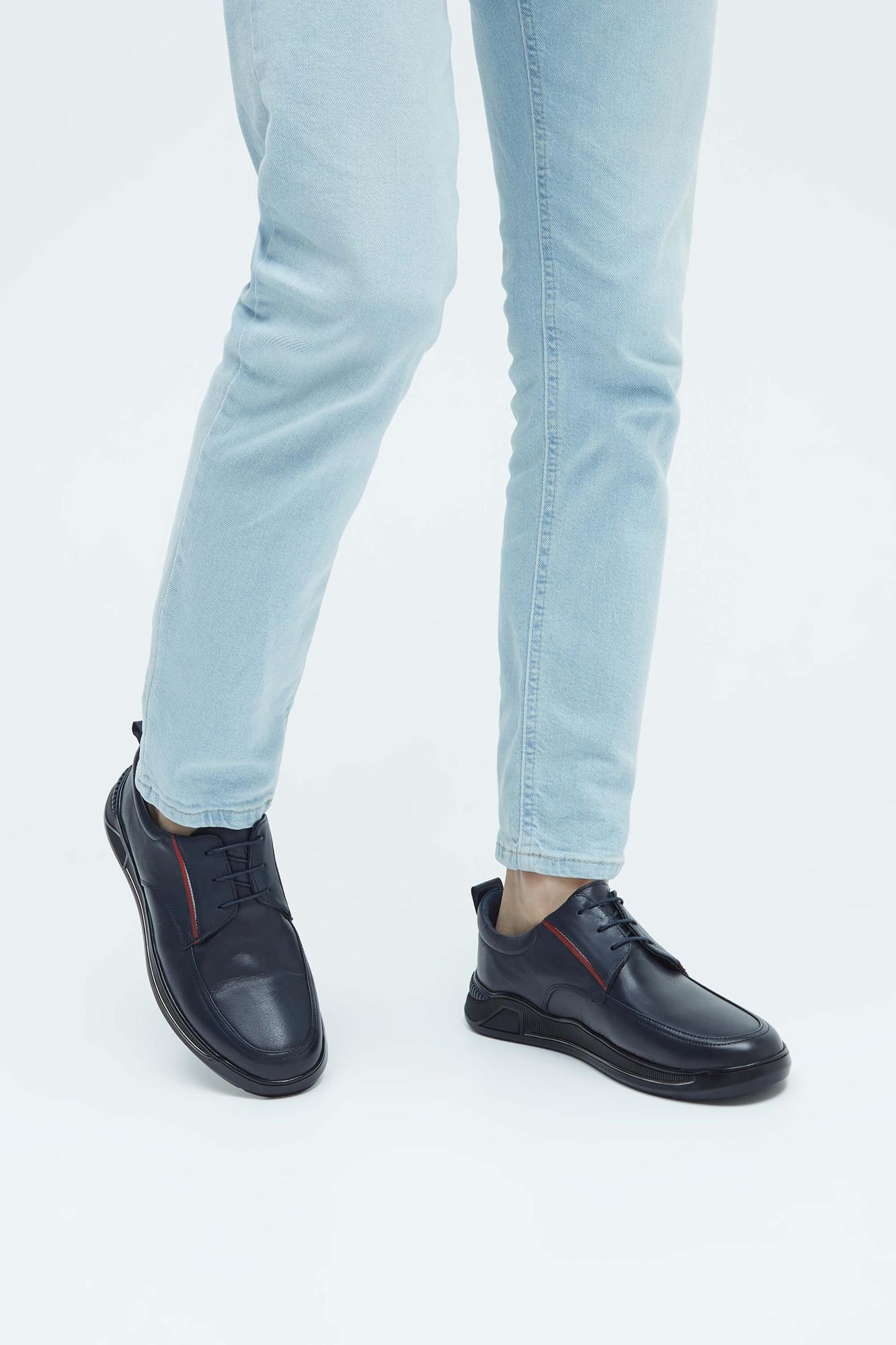 Tamer Tanca Erkek Hakiki Deri Lacivert Sneakers & Spor Ayakkabı