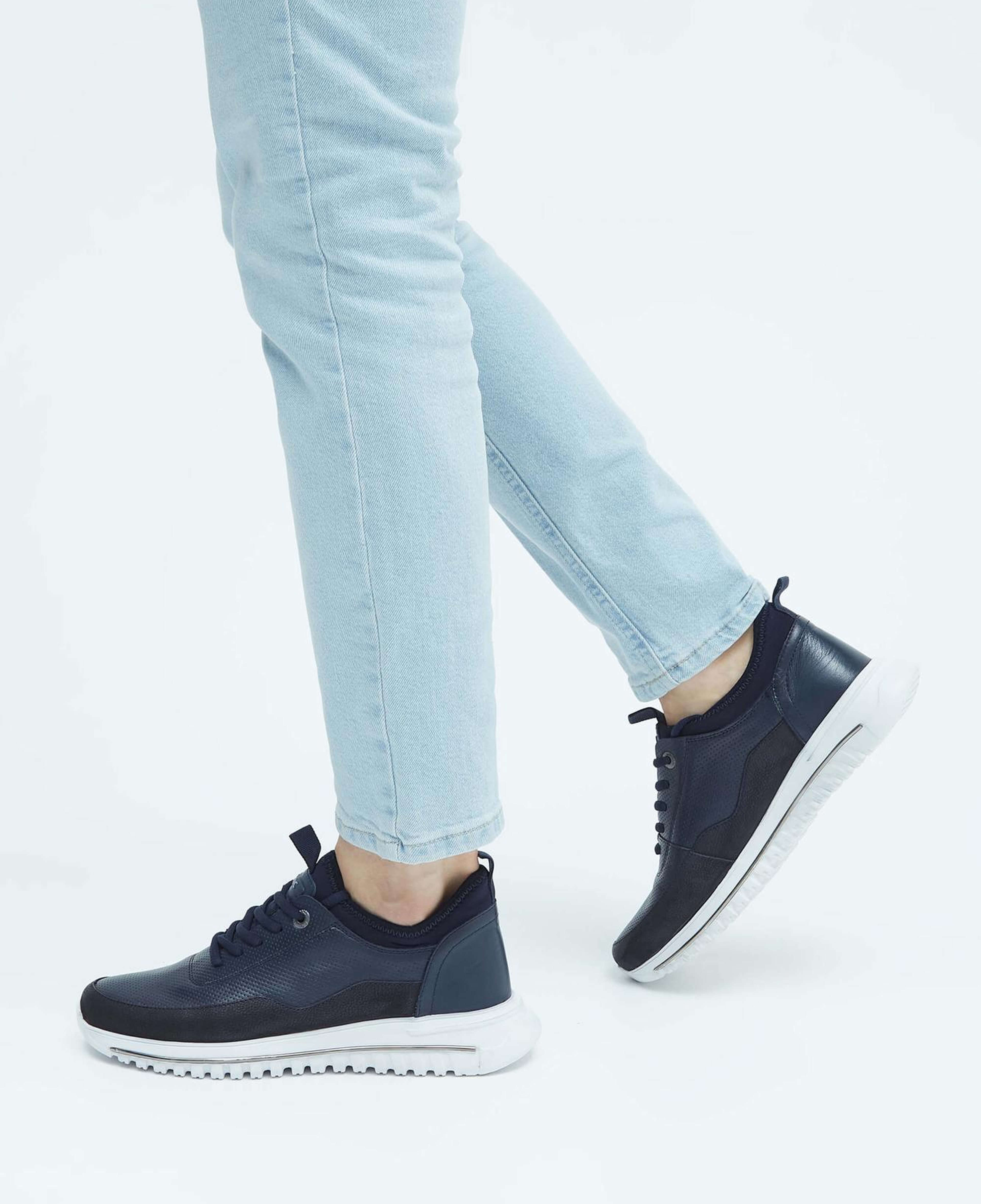 Tamer Tanca Erkek Hakiki Deri Lacivert Sneakers & Spor Ayakkabı