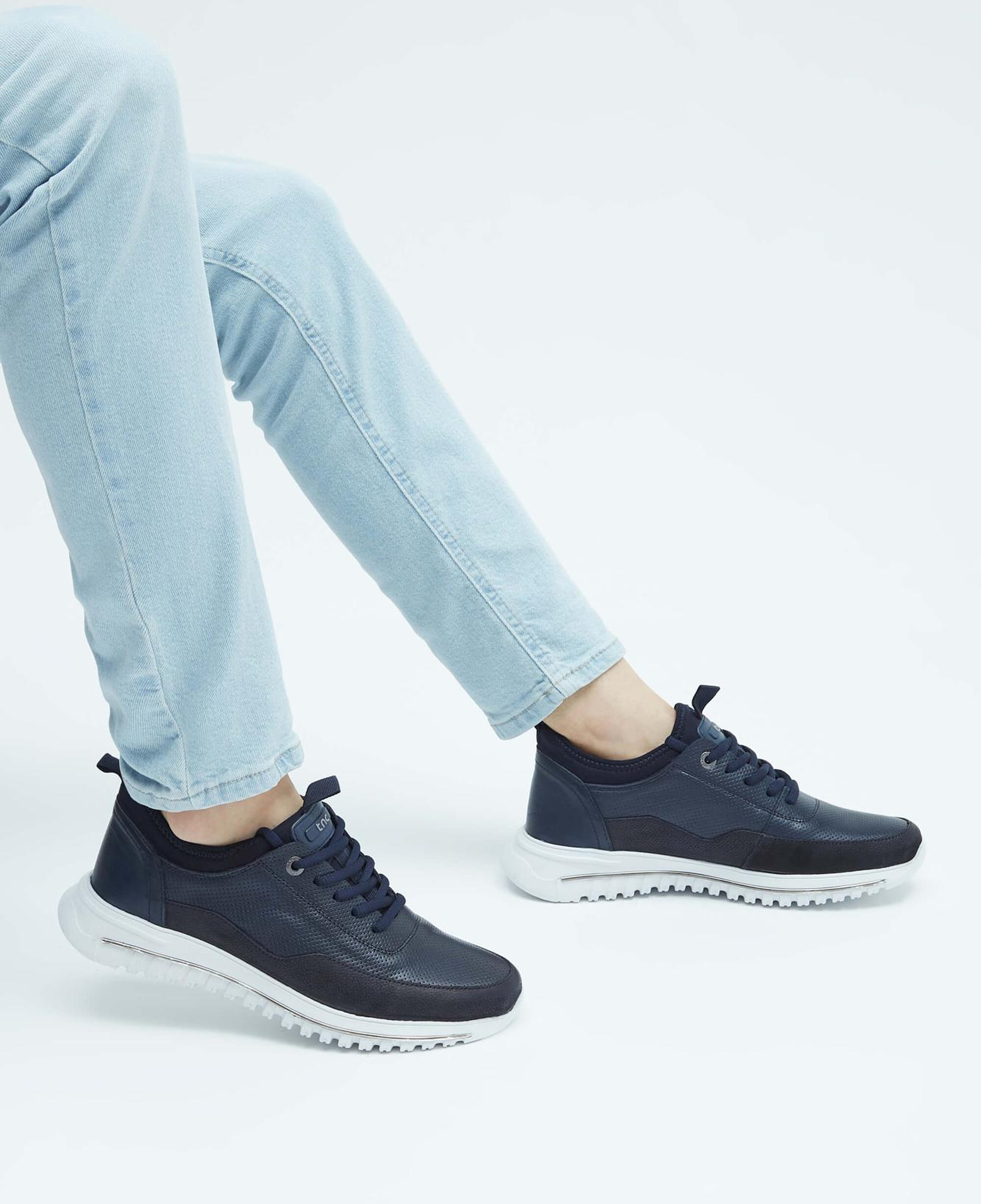 Tamer Tanca Erkek Hakiki Deri Lacivert Sneakers & Spor Ayakkabı