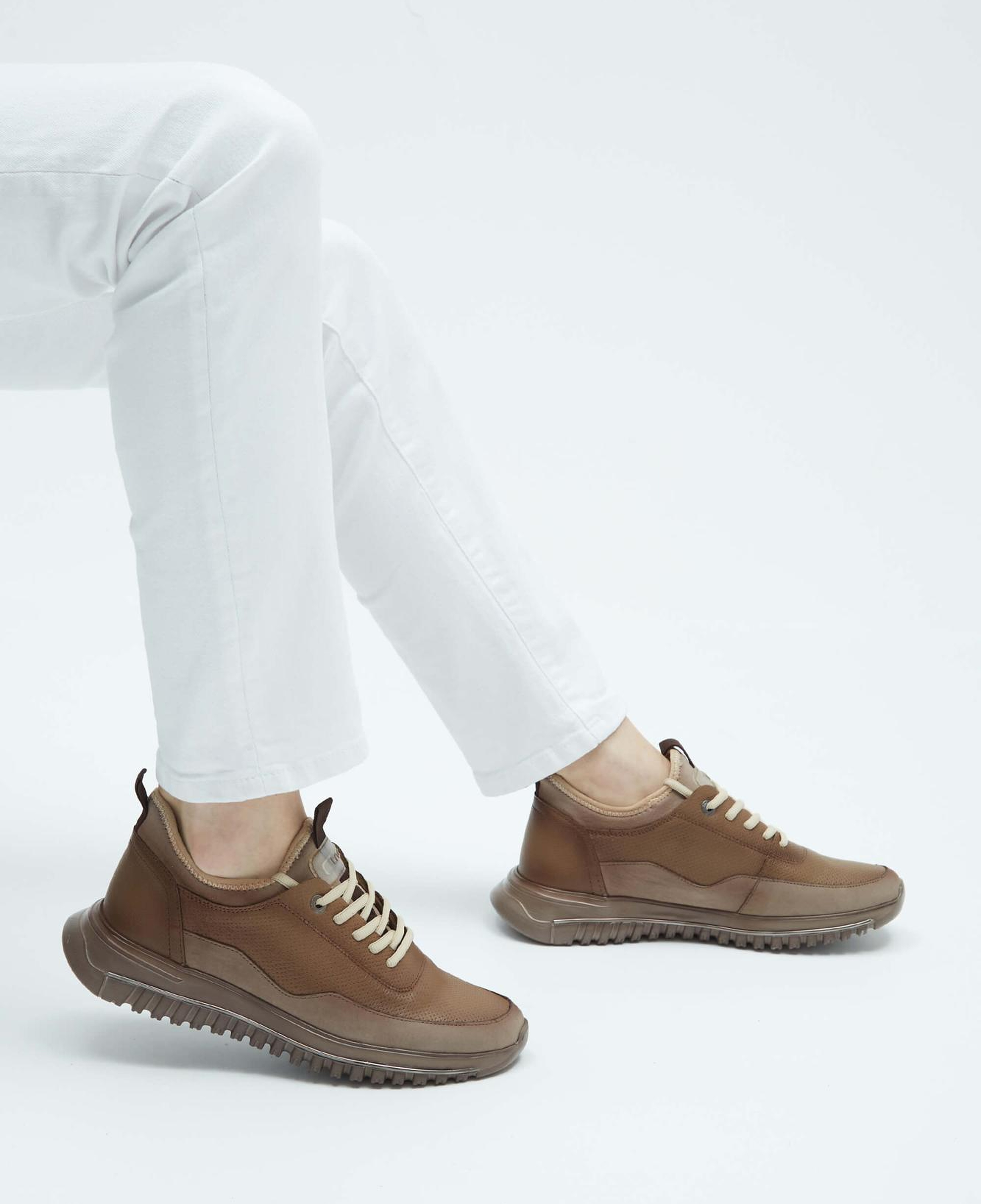 Tamer Tanca Erkek Hakiki Deri Vizon Sneakers & Spor Ayakkabı