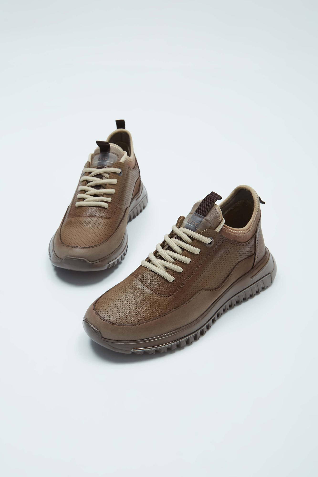 Tamer Tanca Erkek Hakiki Deri Vizon Sneakers & Spor Ayakkabı