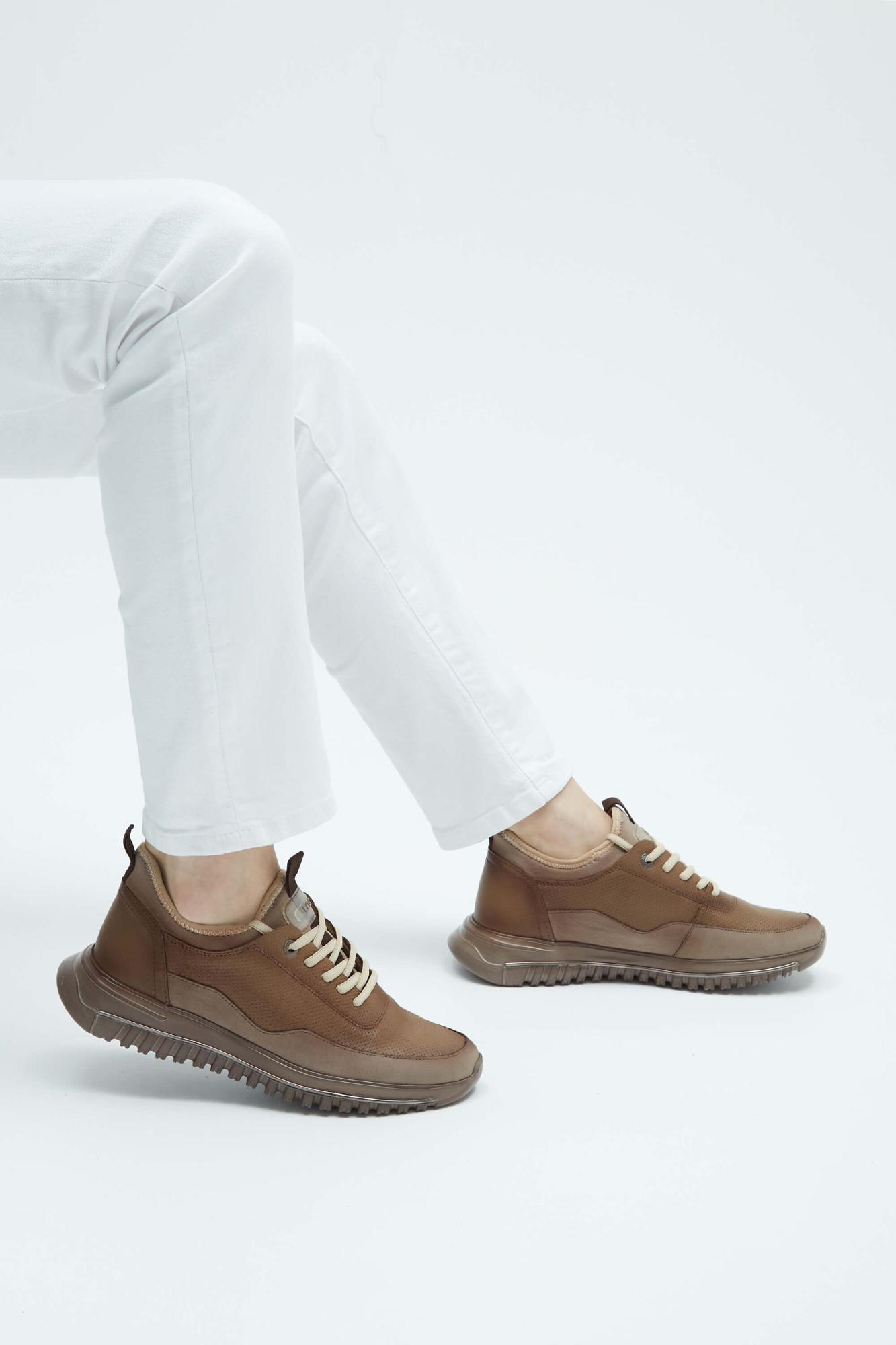 Tamer Tanca Erkek Hakiki Deri Vizon Sneakers & Spor Ayakkabı