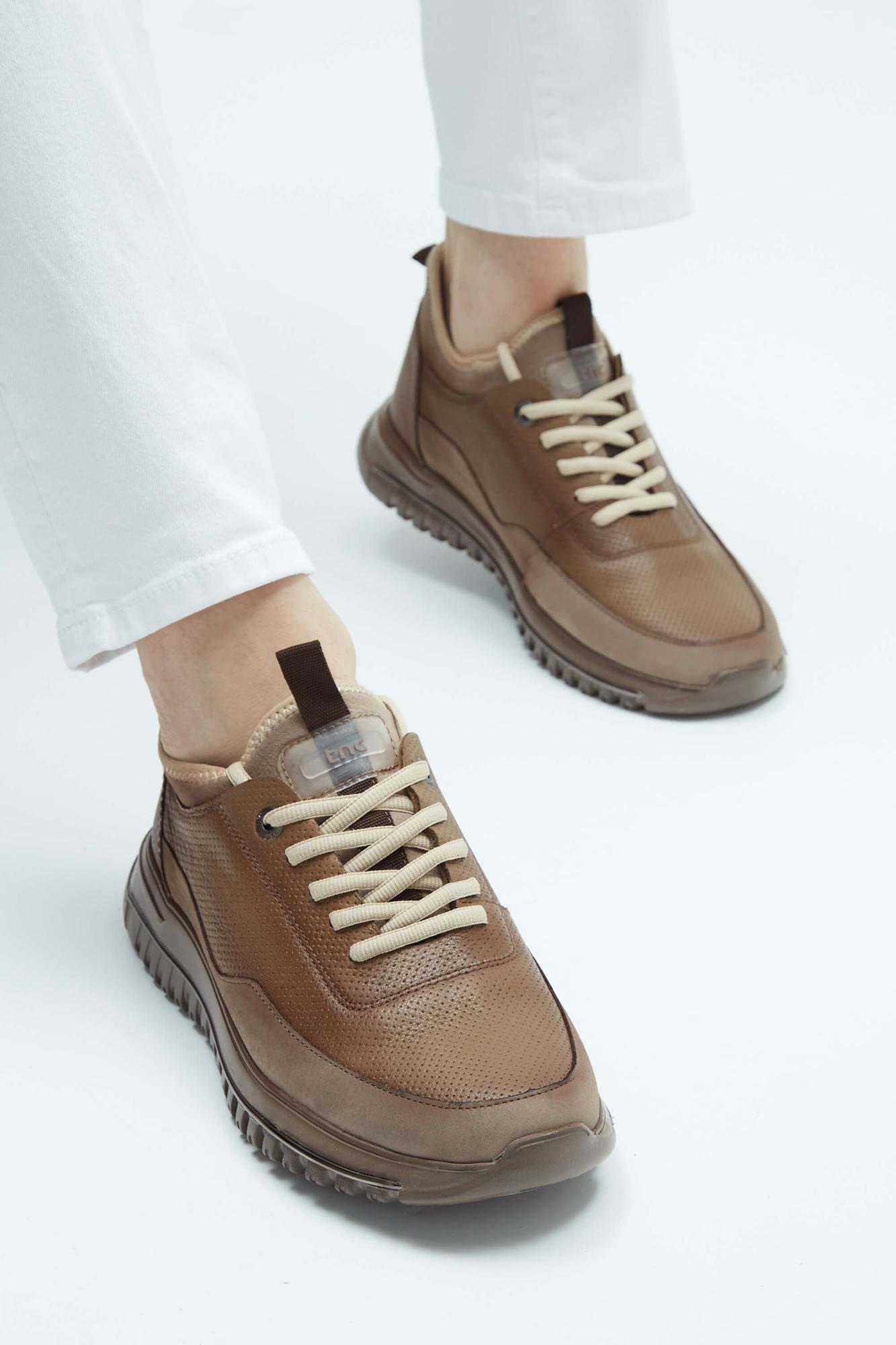 Tamer Tanca Erkek Hakiki Deri Vizon Sneakers & Spor Ayakkabı