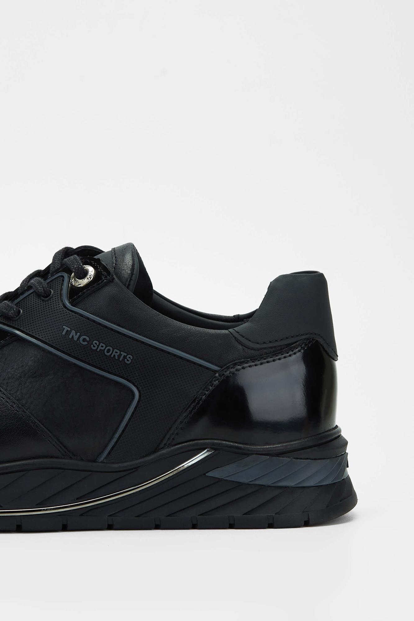 Tamer Tanca Erkek Hakiki Deri Siyah Sneakers & Spor Ayakkabı