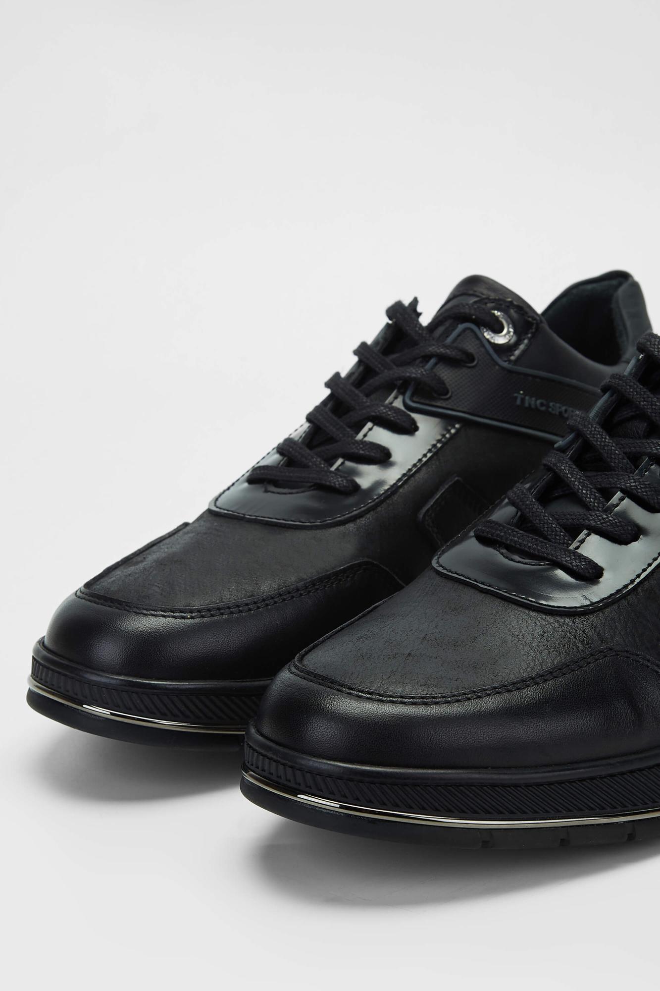 Tamer Tanca Erkek Hakiki Deri Siyah Sneakers & Spor Ayakkabı