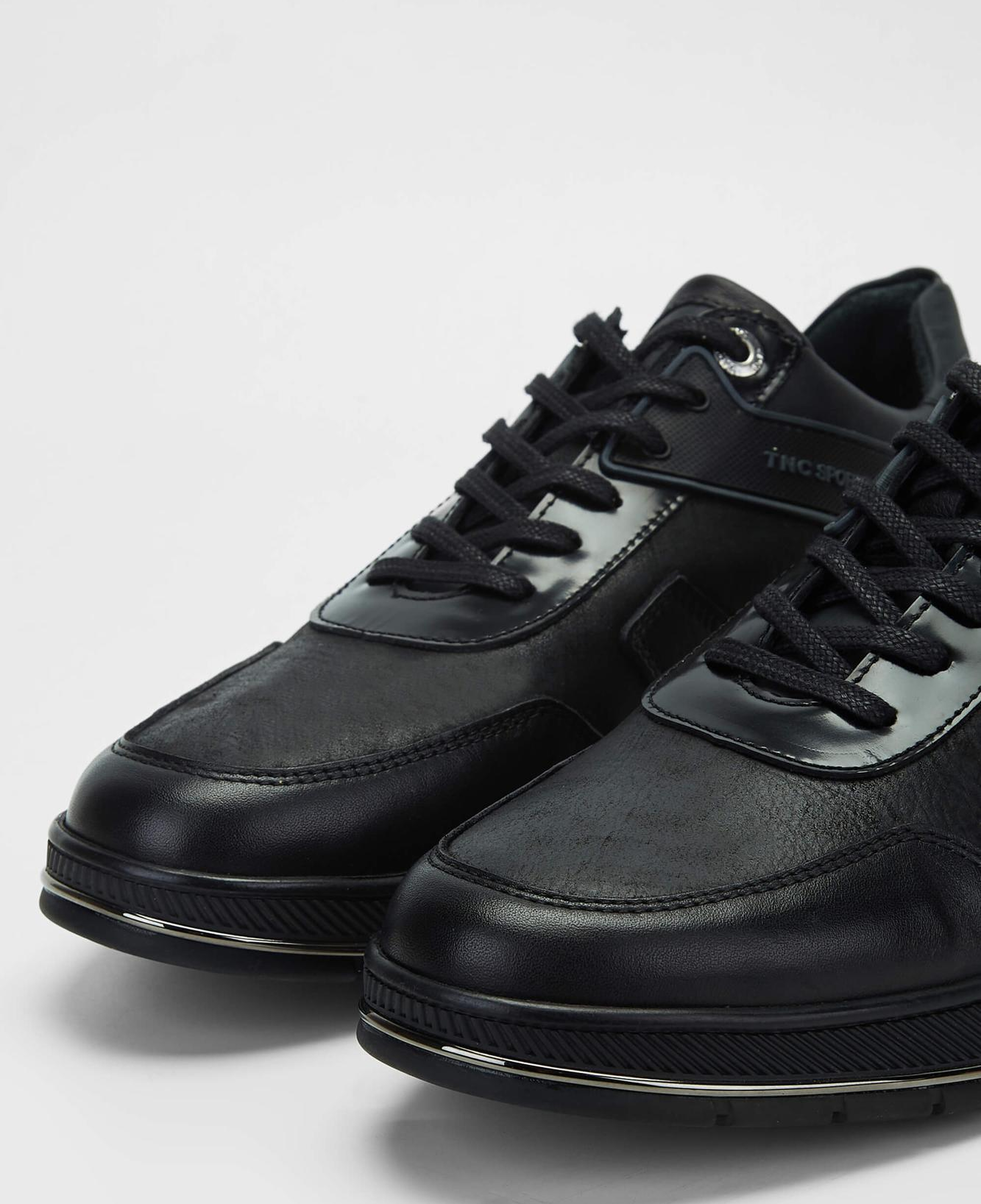 Tamer Tanca Erkek Hakiki Deri Siyah Sneakers & Spor Ayakkabı