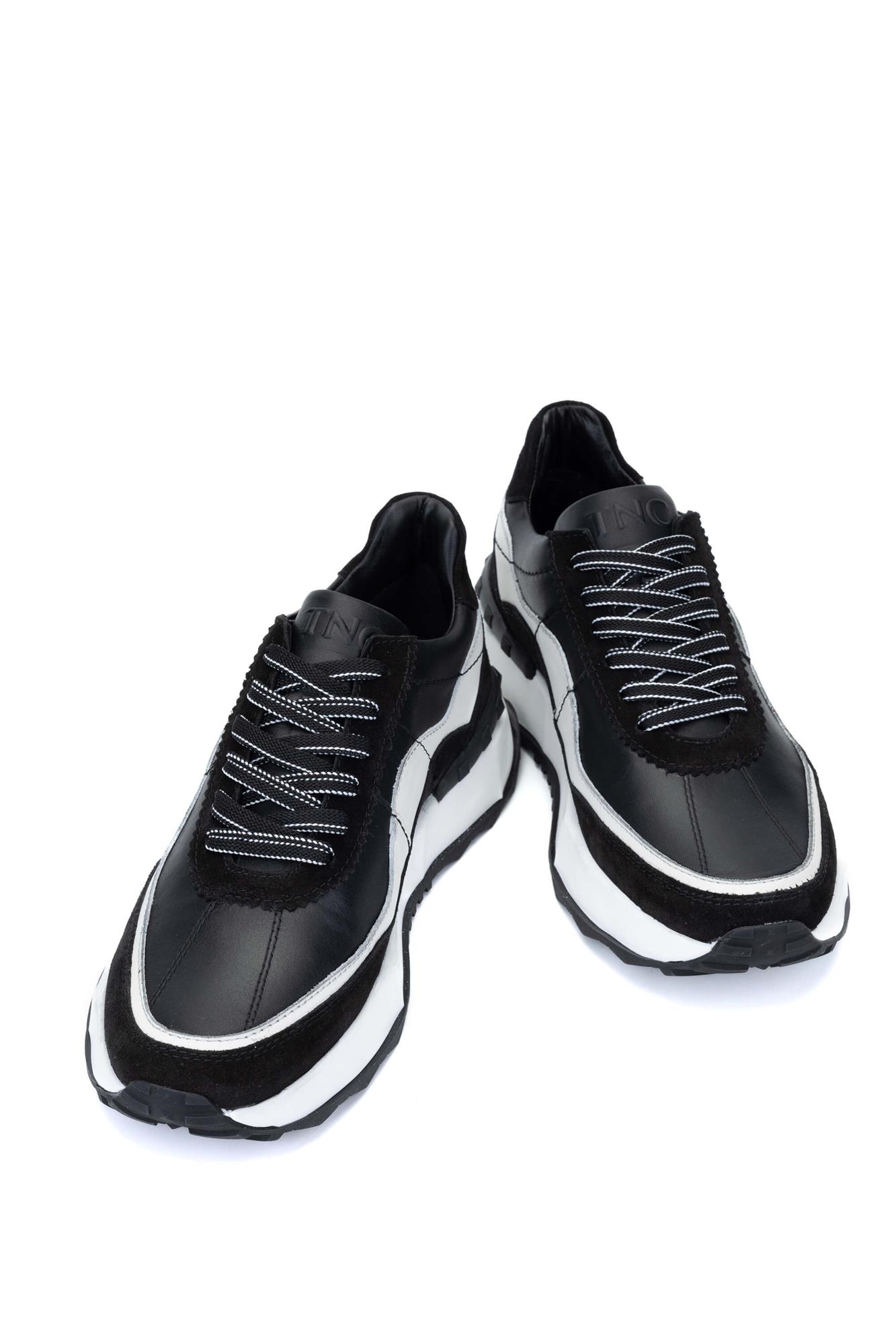 Tamer Tanca Erkek Hakiki Deri Siyah Sneakers & Spor Ayakkabı