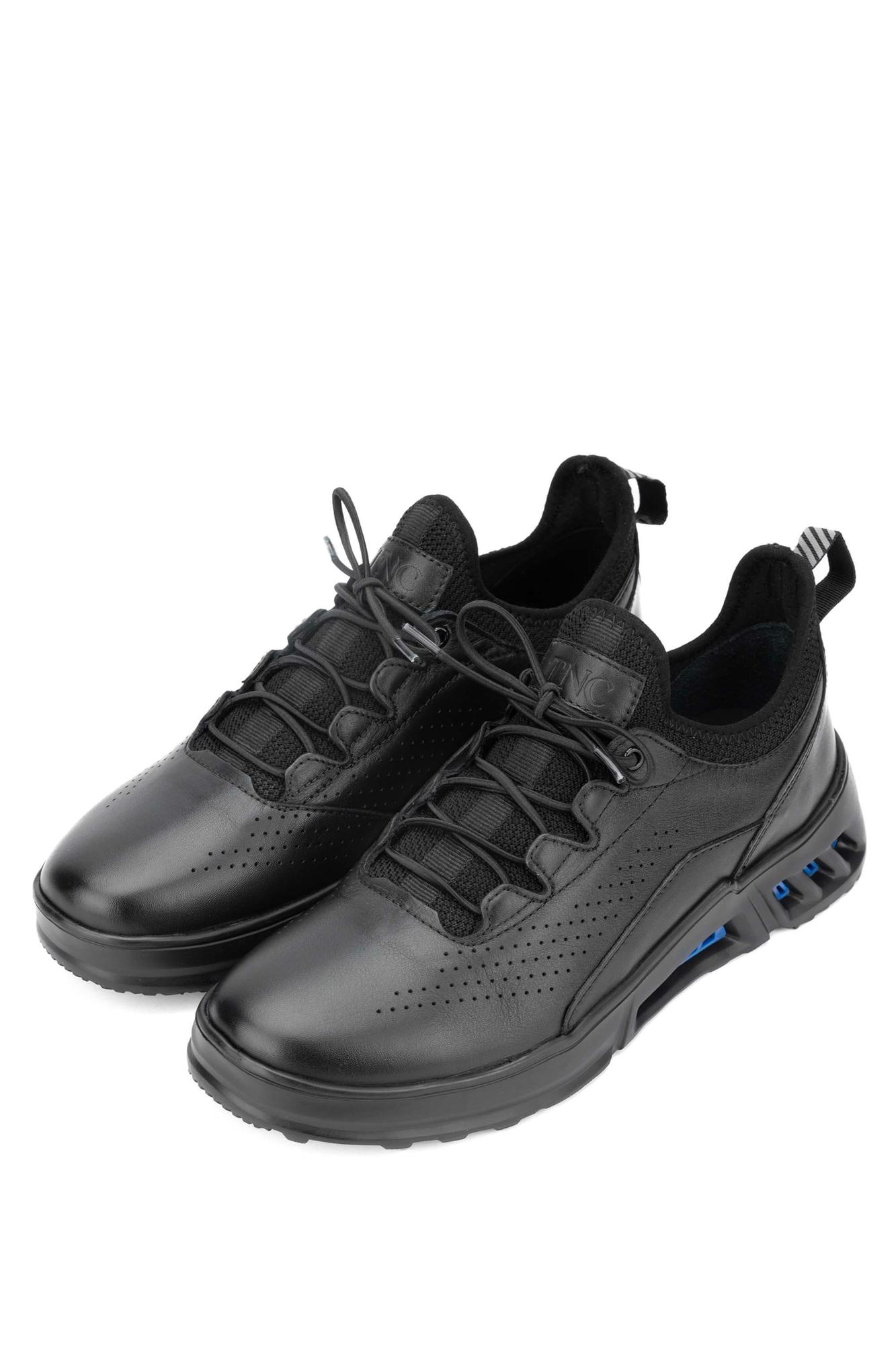 Tamer Tanca Erkek Hakiki Deri Siyah Sneakers & Spor Ayakkabı