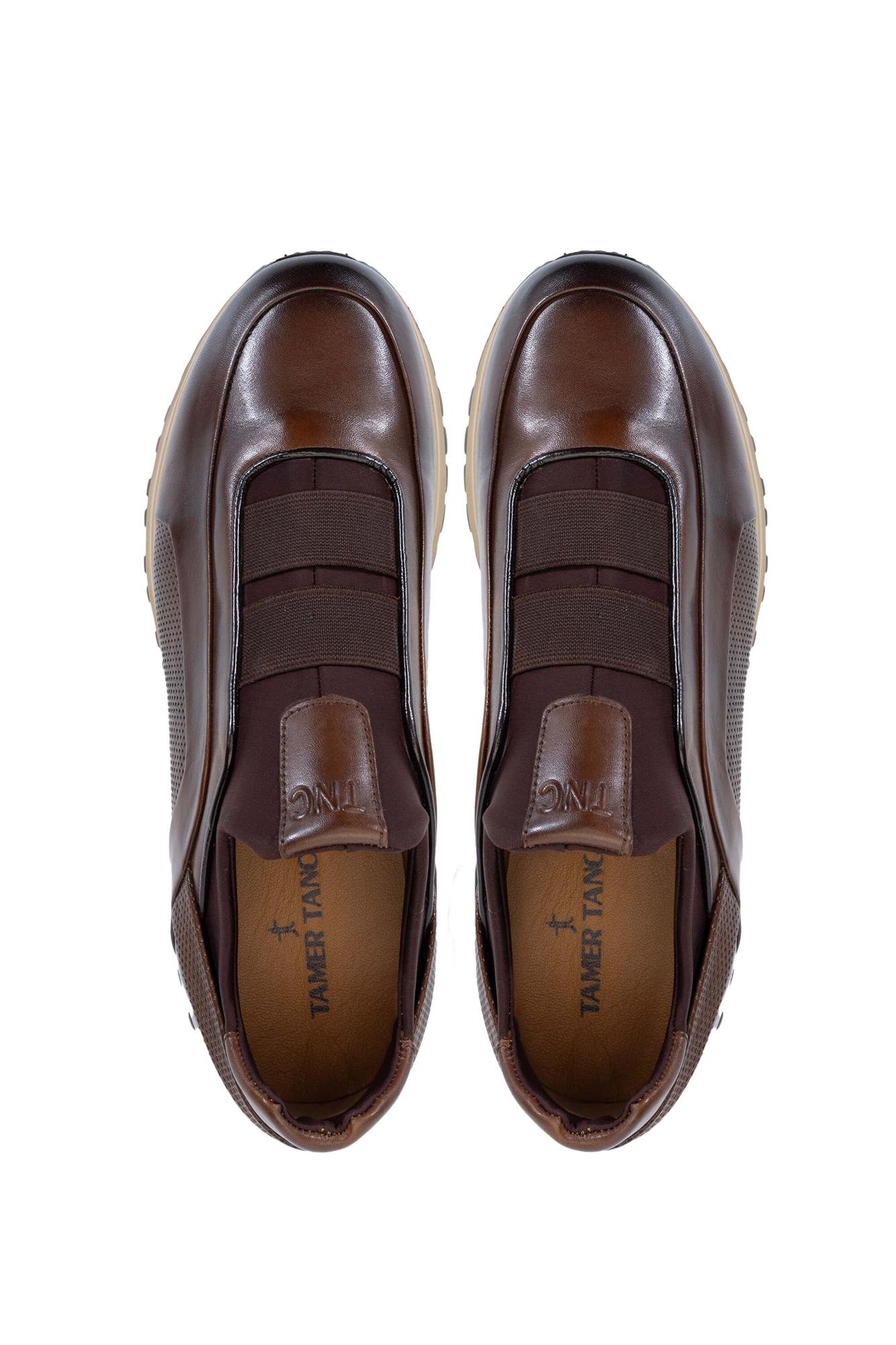 Tamer Tanca Erkek Hakiki Deri Kahverengi Sneakers & Spor Ayakkabı