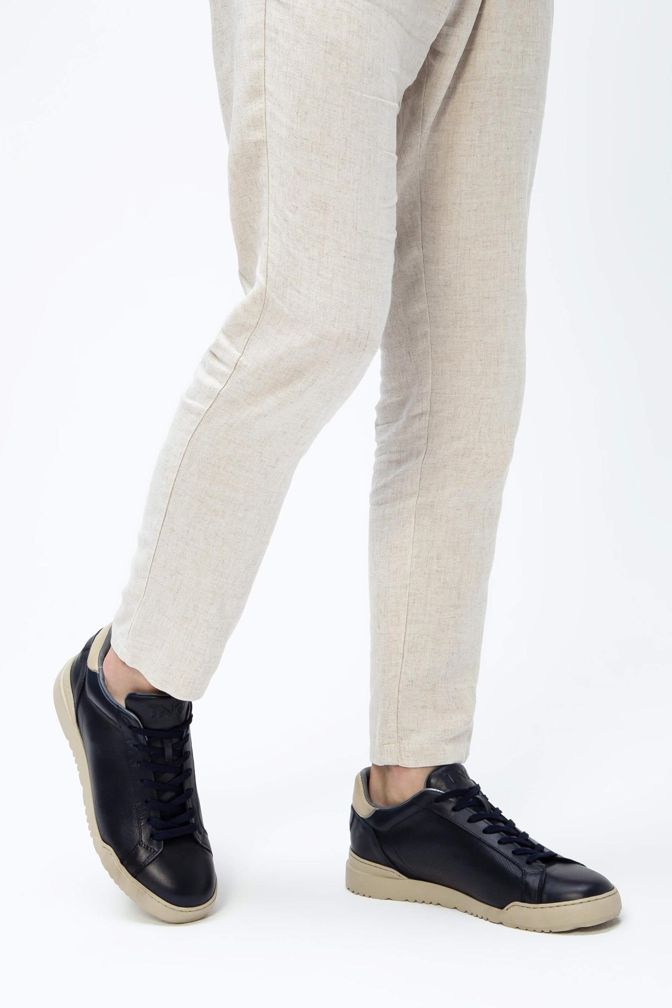 Tamer Tanca Erkek Hakiki Deri Lacivert Sneakers & Spor Ayakkabı