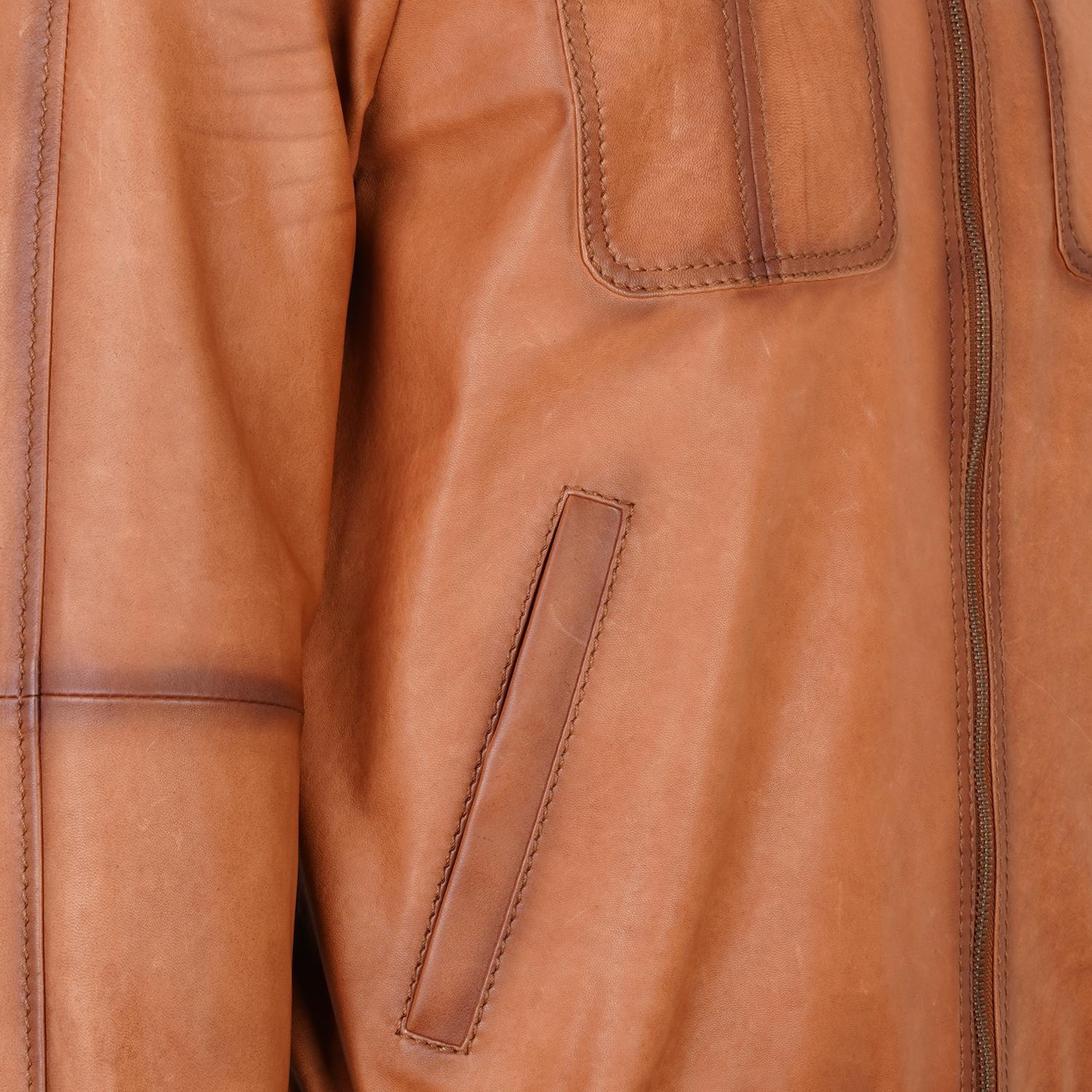 Bidziil Taba Erkek Vintage Bomber Deri Mont