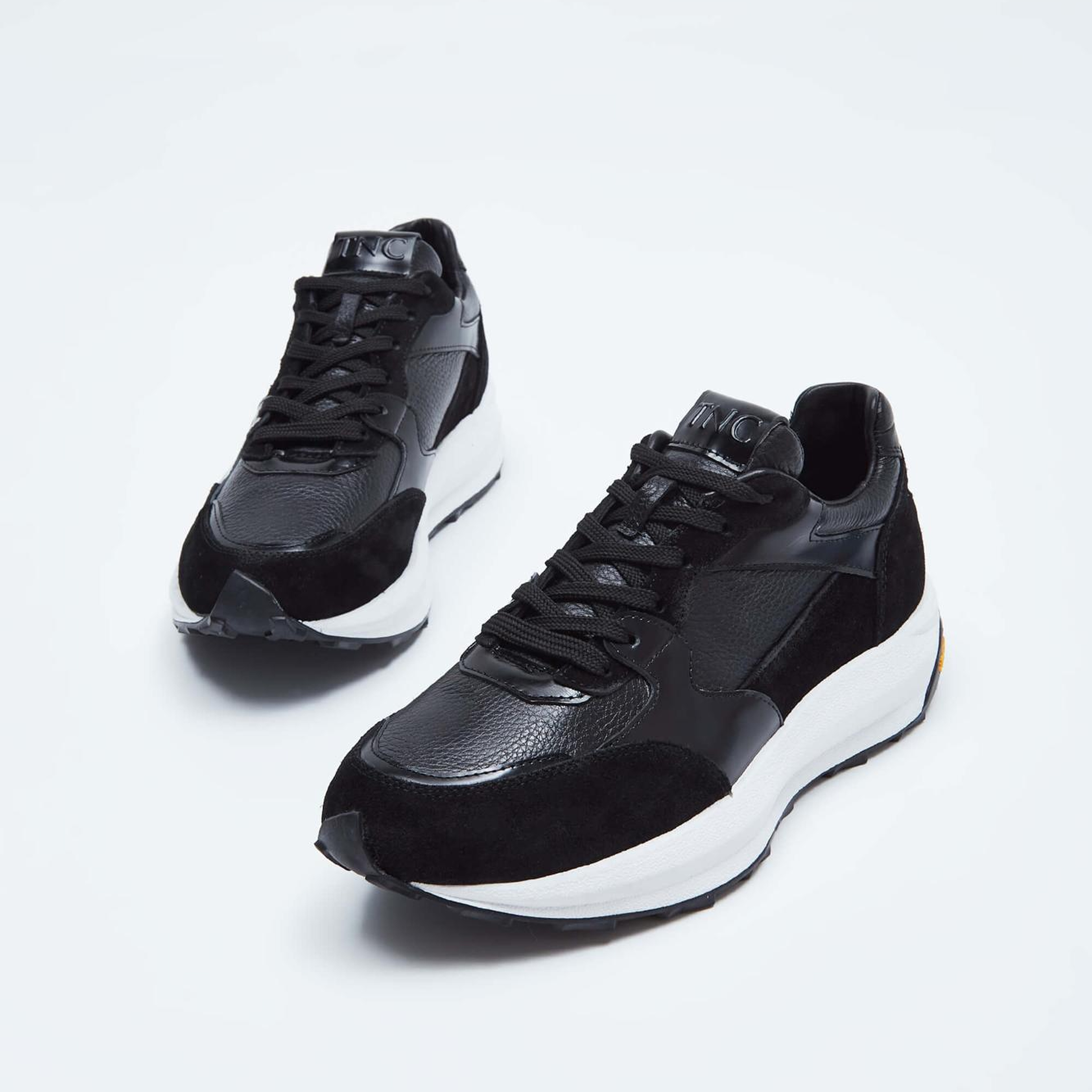 Tamer Tanca Erkek Hakiki Deri Siyah Süet Sneakers & Spor Ayakkabı