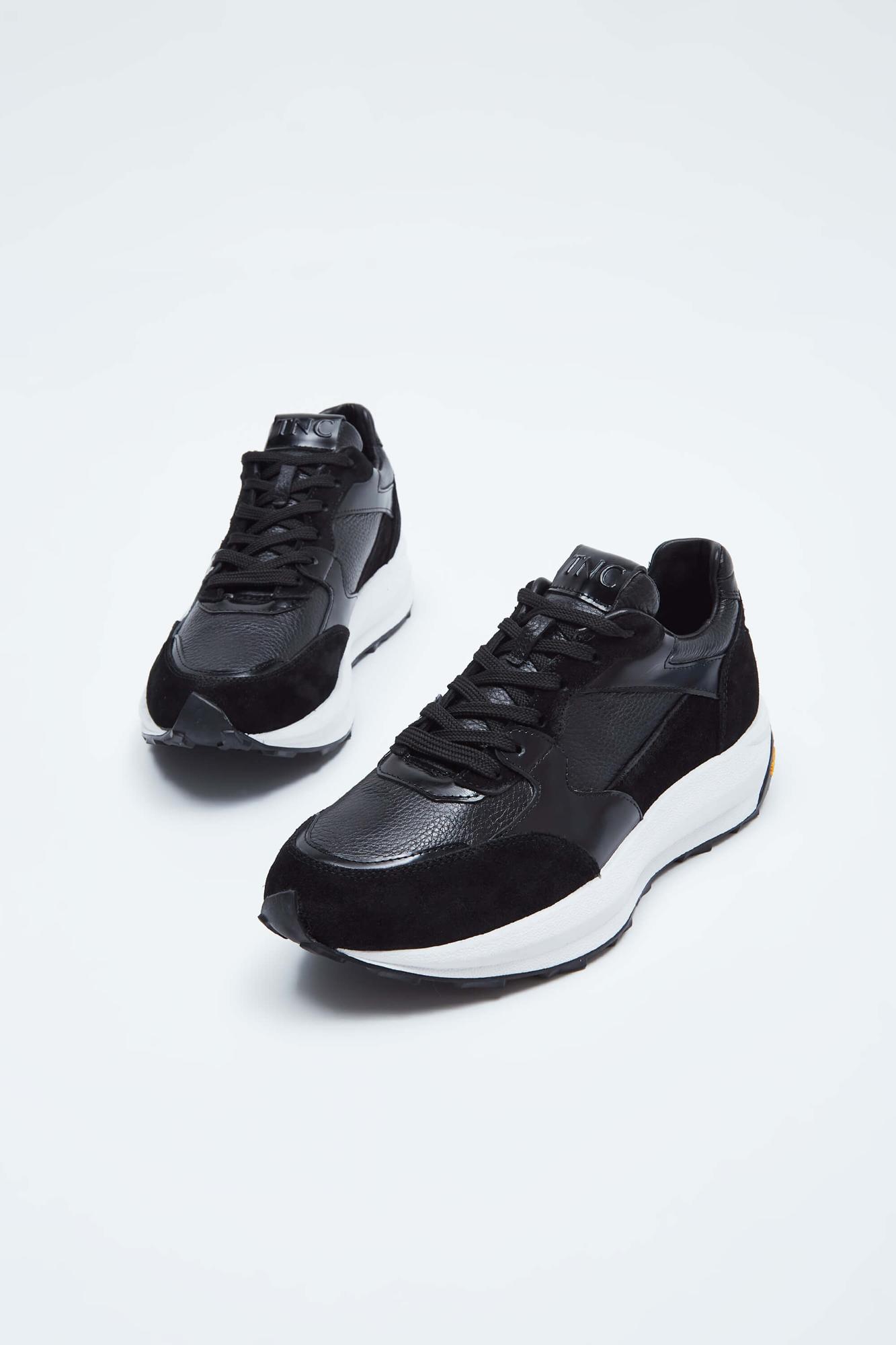 Tamer Tanca Erkek Hakiki Deri Siyah Süet Sneakers & Spor Ayakkabı