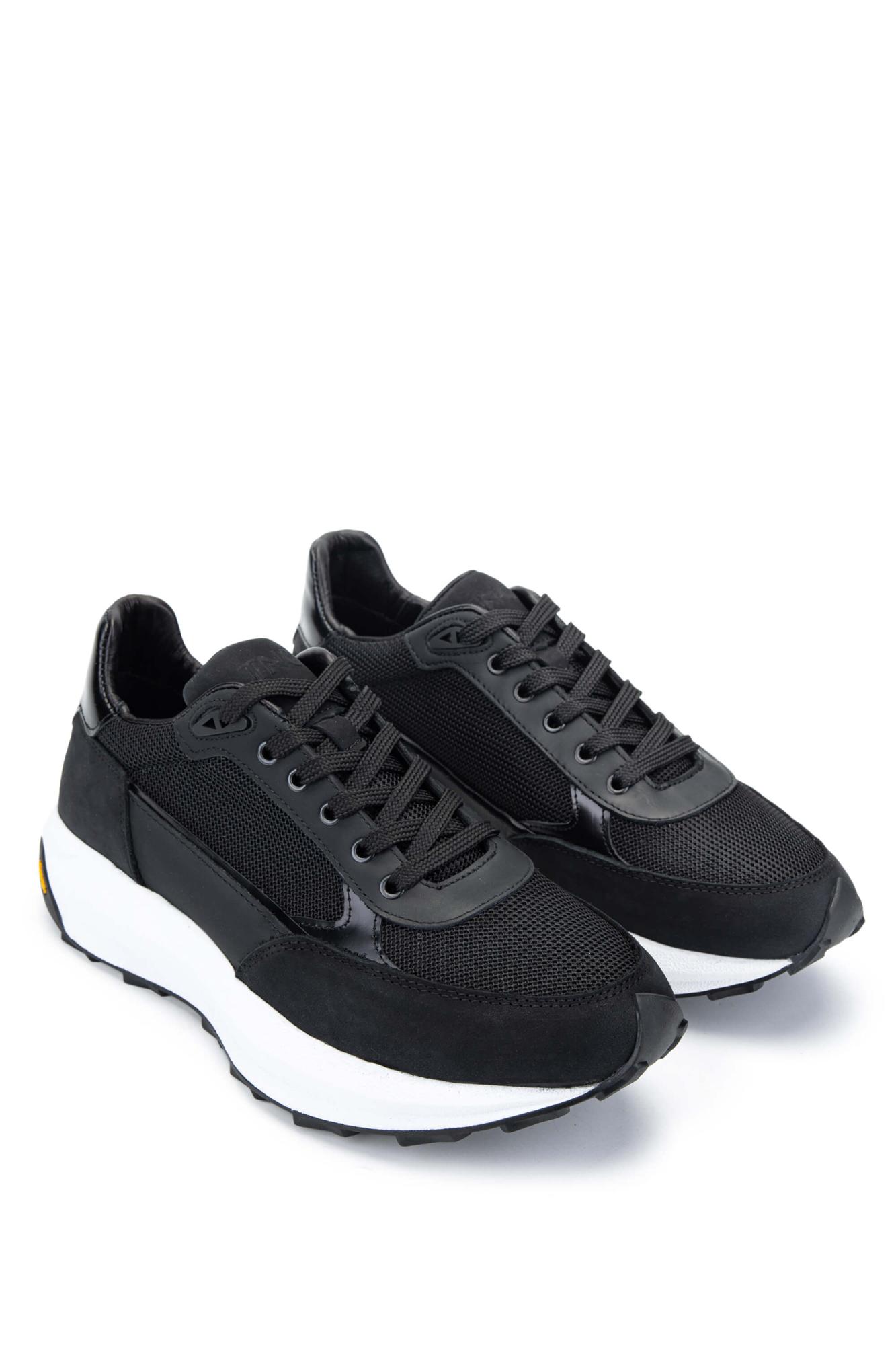 Tamer Tanca Erkek Hakiki Deri Siyah Sneakers & Spor Ayakkabı