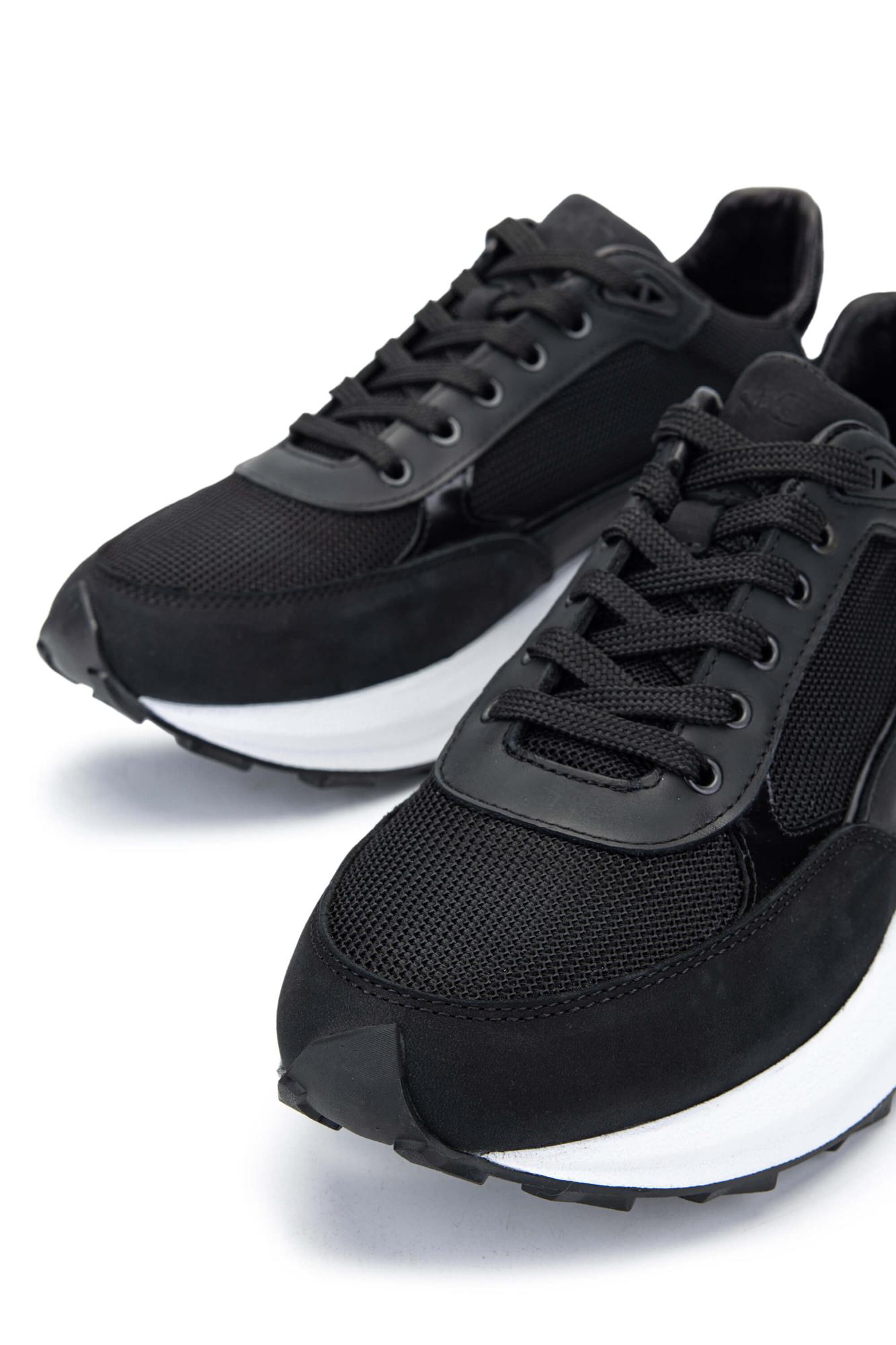 Tamer Tanca Erkek Hakiki Deri Siyah Sneakers & Spor Ayakkabı