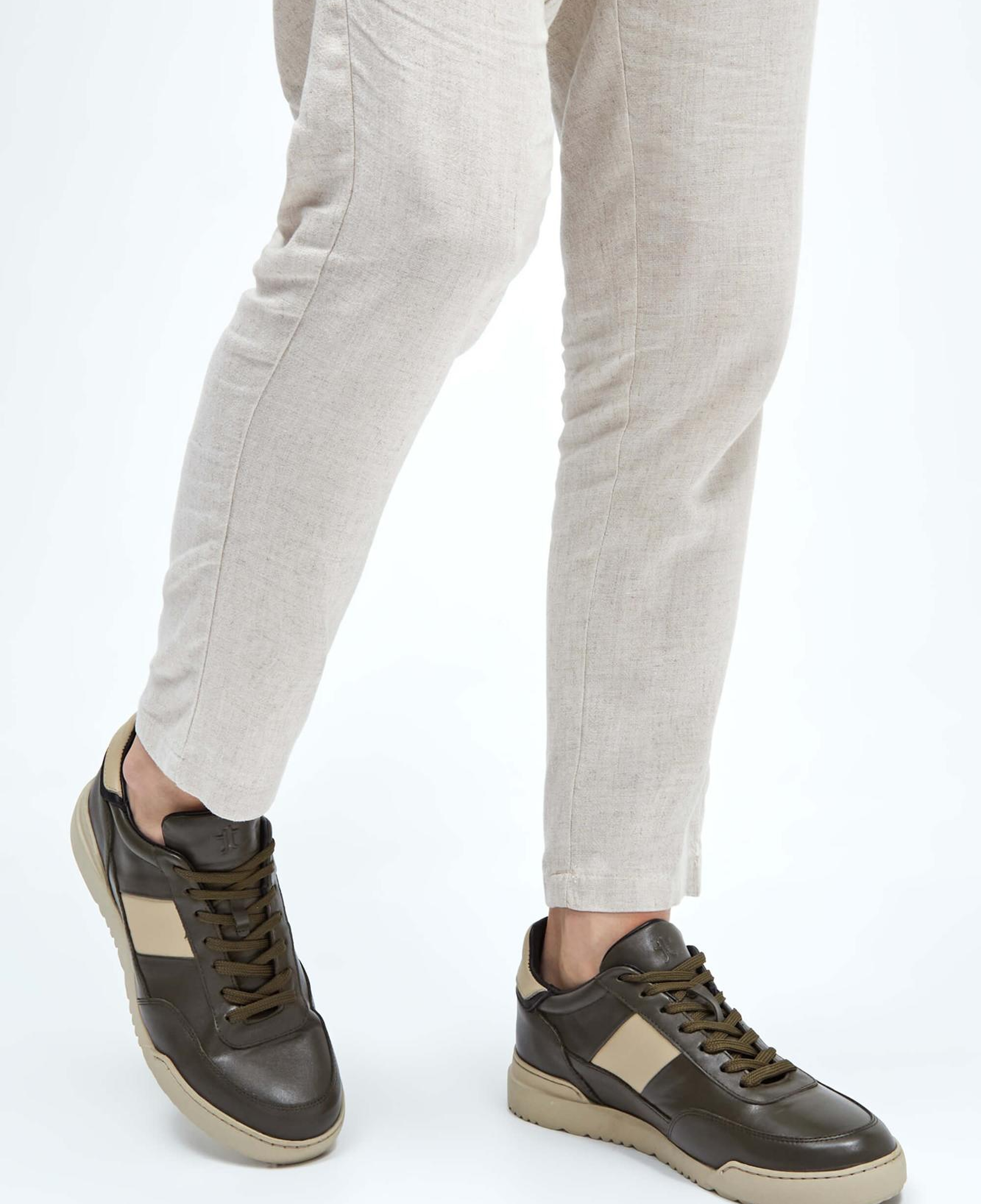 Tamer Tanca Erkek Hakiki Deri Haki/Vizon Sneakers & Spor Ayakkabı