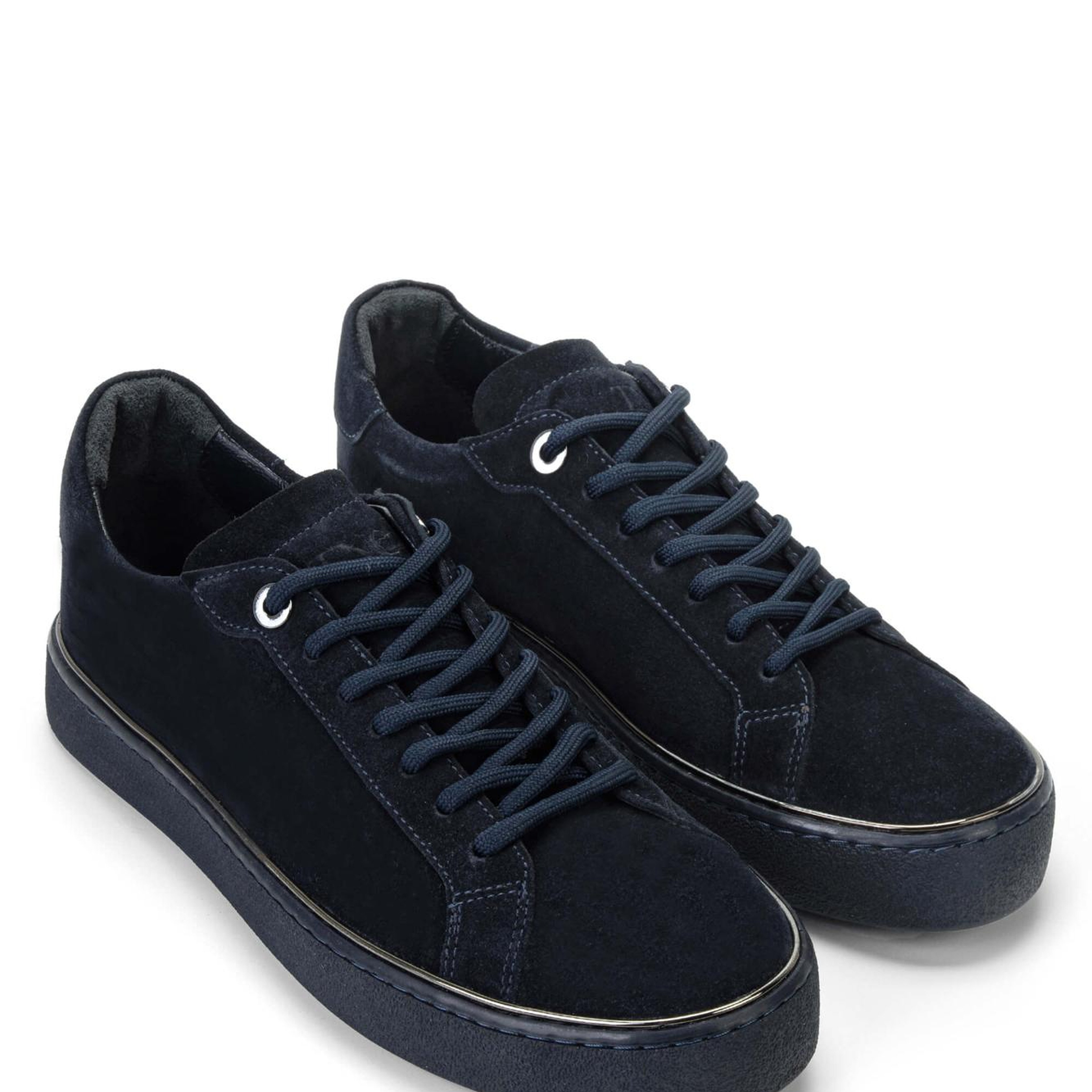 Tamer Tanca Erkek Hakiki Deri Lacivert Süet Sneakers & Spor Ayakkabı