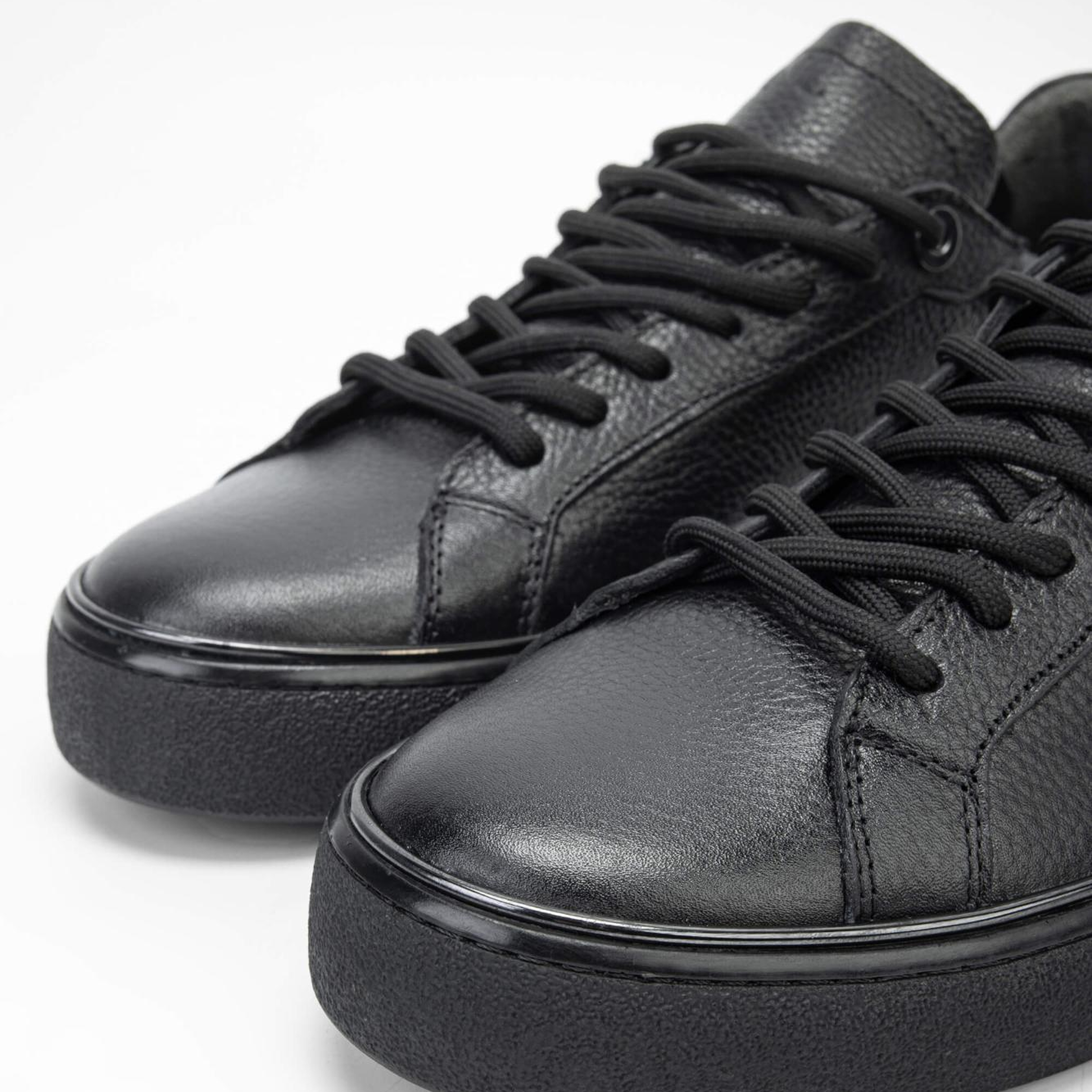 Tamer Tanca Erkek Hakiki Deri Siyah Sneakers & Spor Ayakkabı