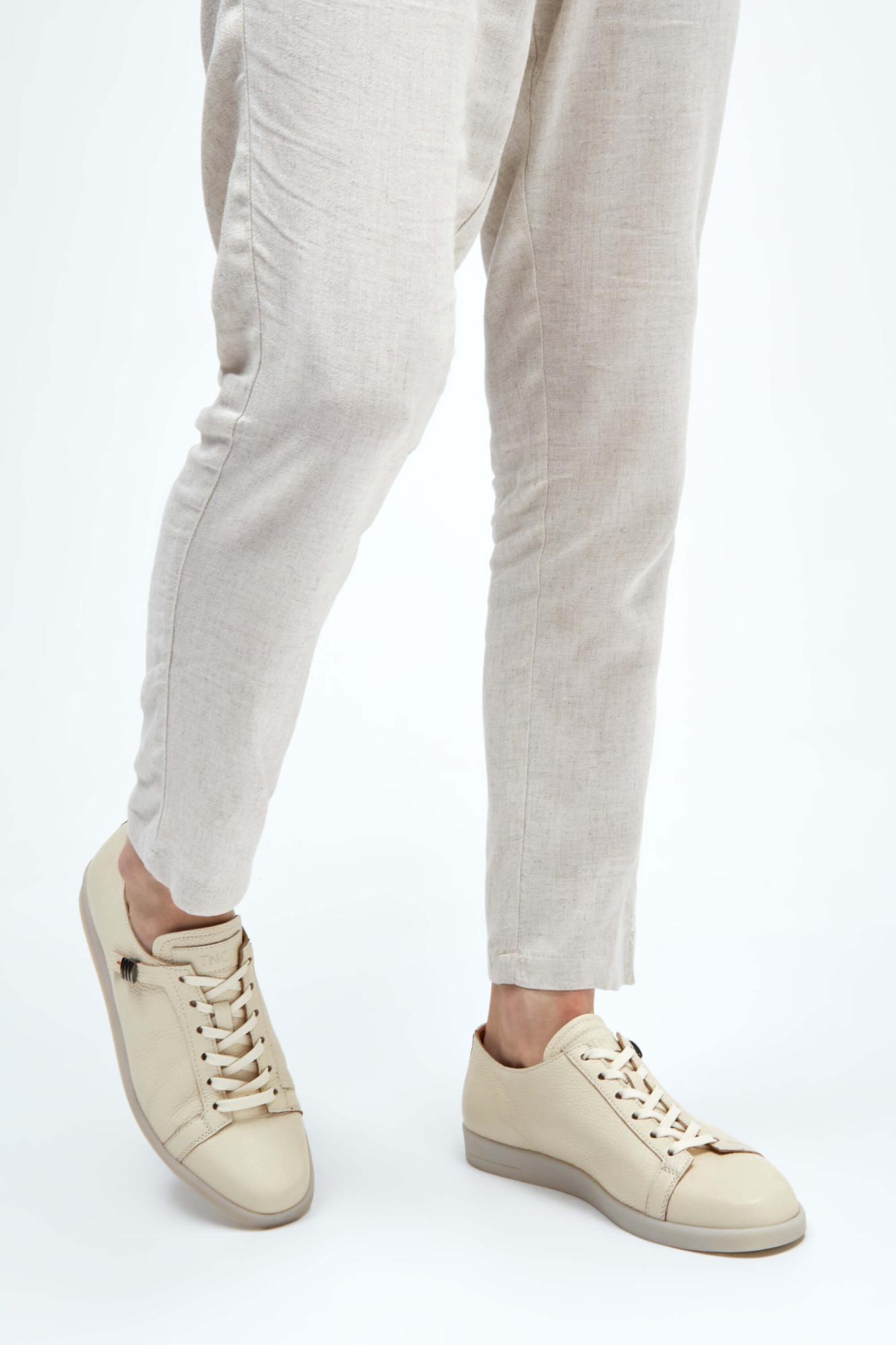 Tamer Tanca Erkek Hakiki Deri Fildişi Sneakers & Spor Ayakkabı