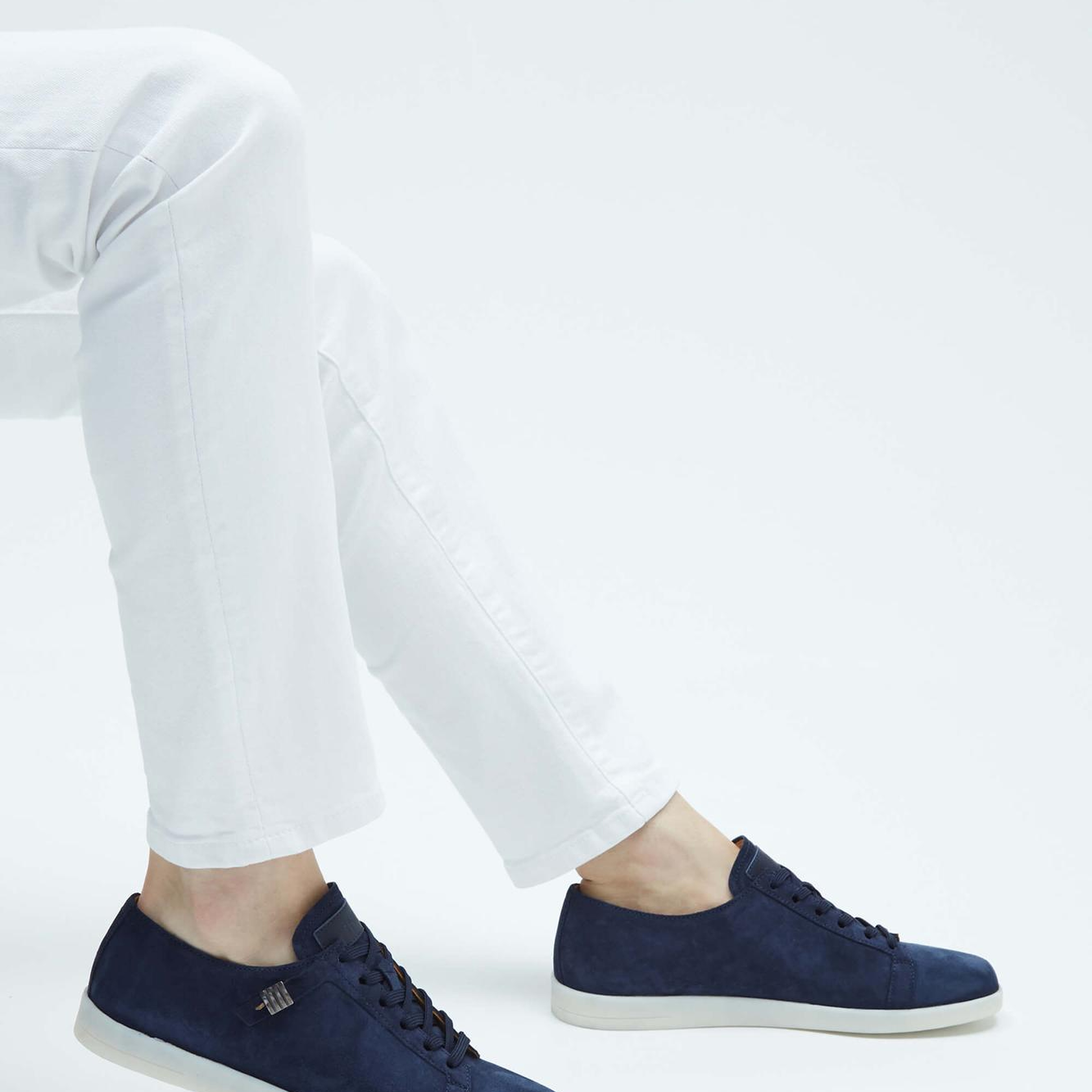 Tamer Tanca Erkek Hakiki Deri Lacivert Süet Sneakers & Spor Ayakkabı