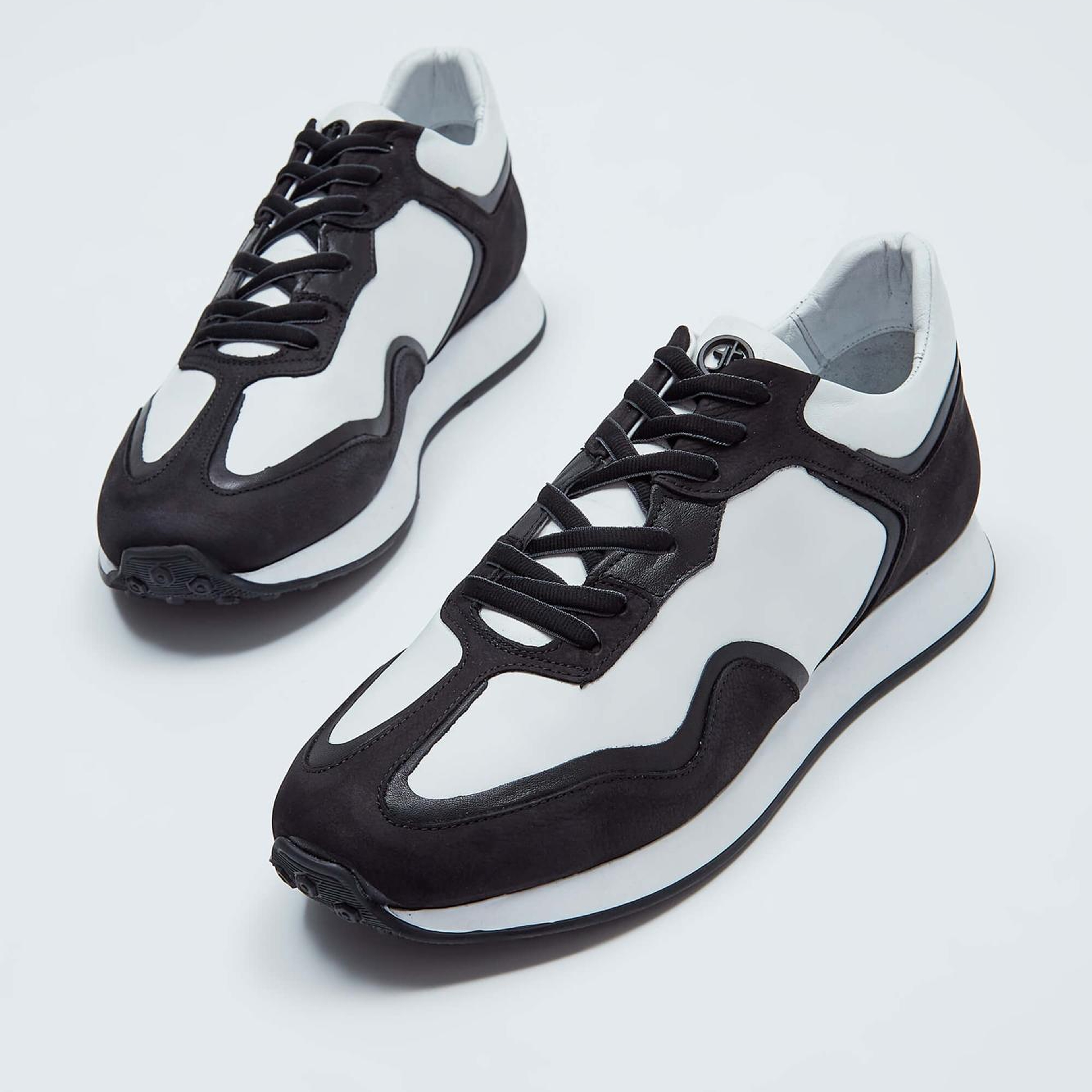 Tamer Tanca Erkek Hakiki Deri Siyah-Beyaz Sneakers & Spor Ayakkabı