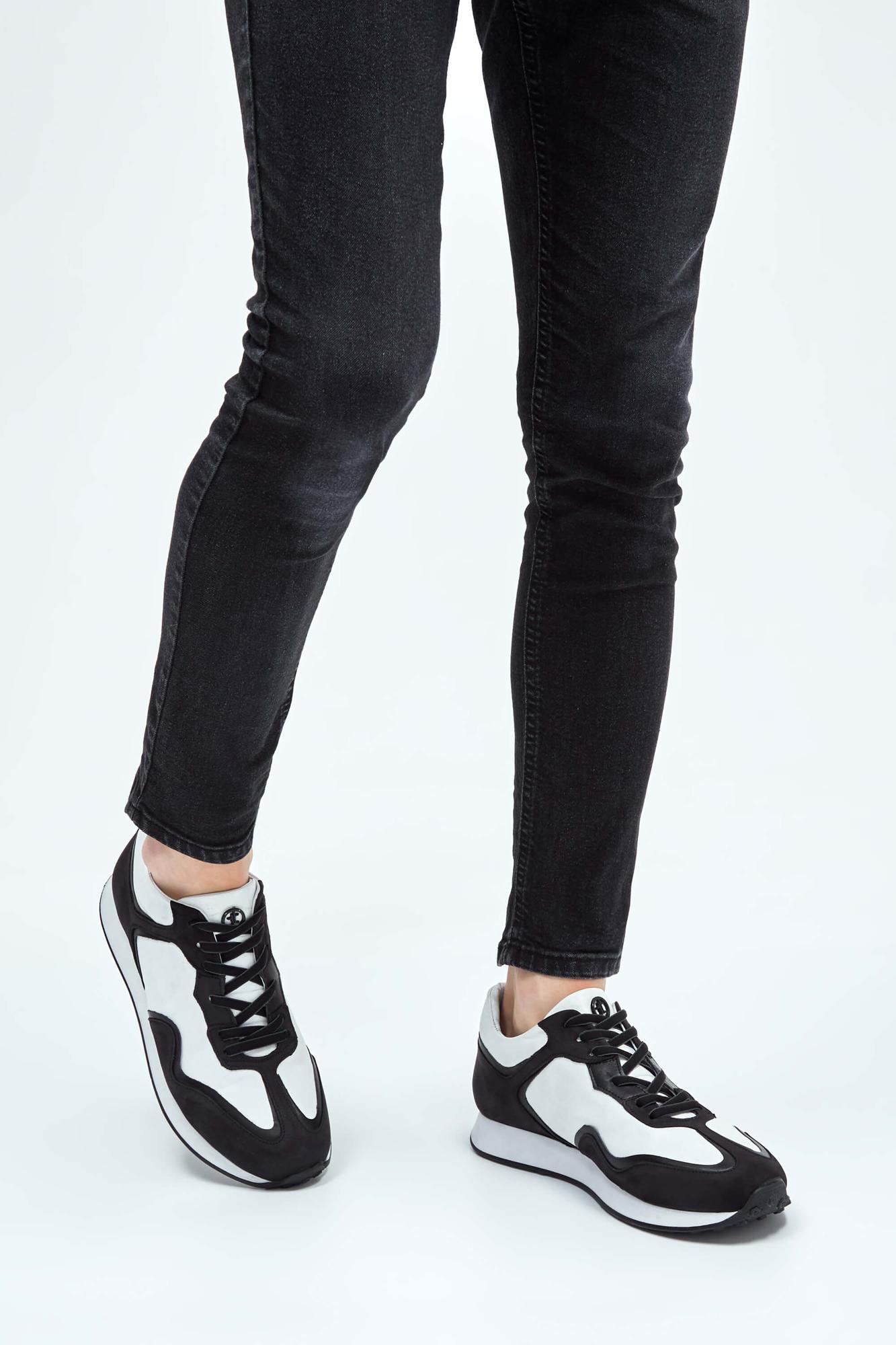 Tamer Tanca Erkek Hakiki Deri Siyah-Beyaz Sneakers & Spor Ayakkabı