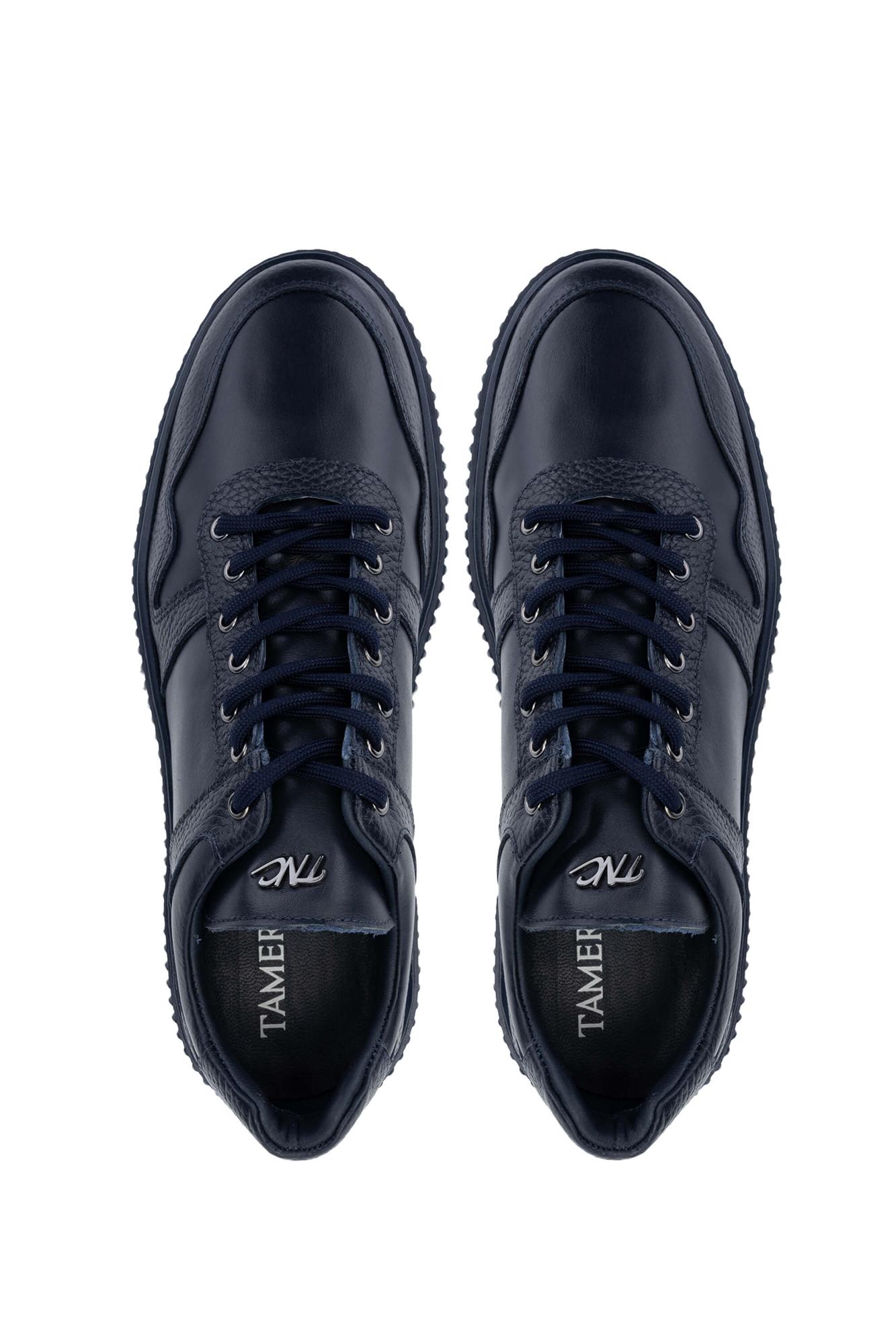 Tamer Tanca Erkek Hakiki Deri Lacivert Sneakers & Spor Ayakkabı