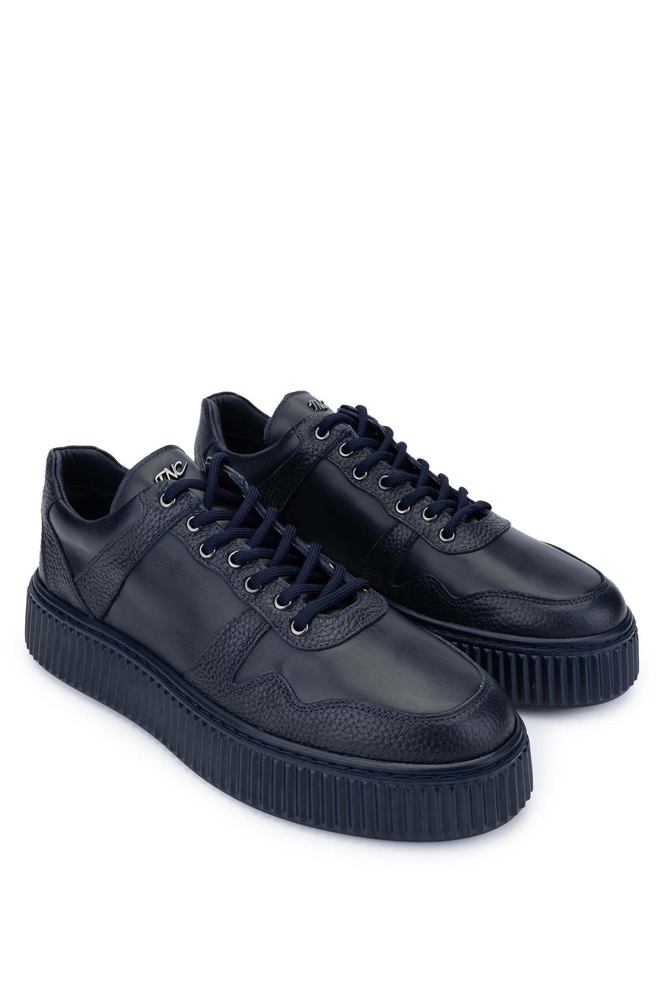 Tamer Tanca Erkek Hakiki Deri Lacivert Sneakers & Spor Ayakkabı