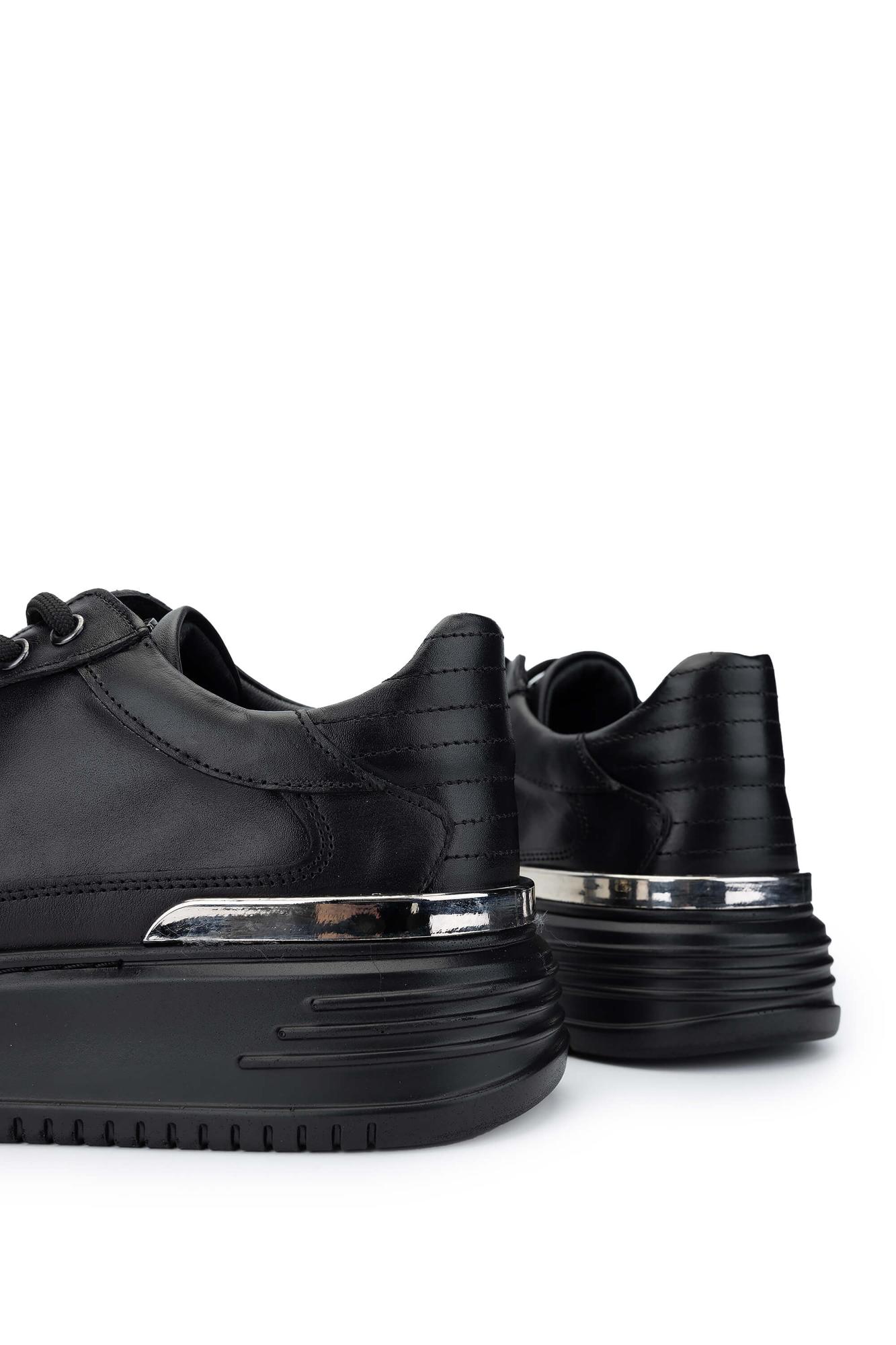 Tamer Tanca Erkek Hakiki Deri Siyah Sneakers & Spor Ayakkabı