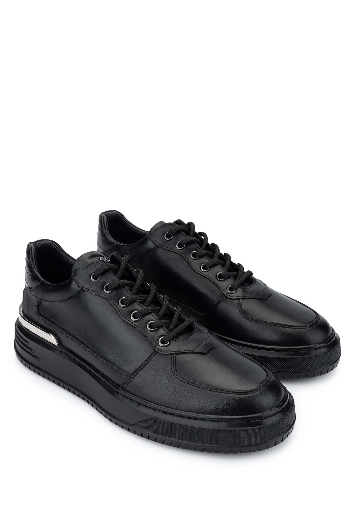 Tamer Tanca Erkek Hakiki Deri Siyah Sneakers & Spor Ayakkabı