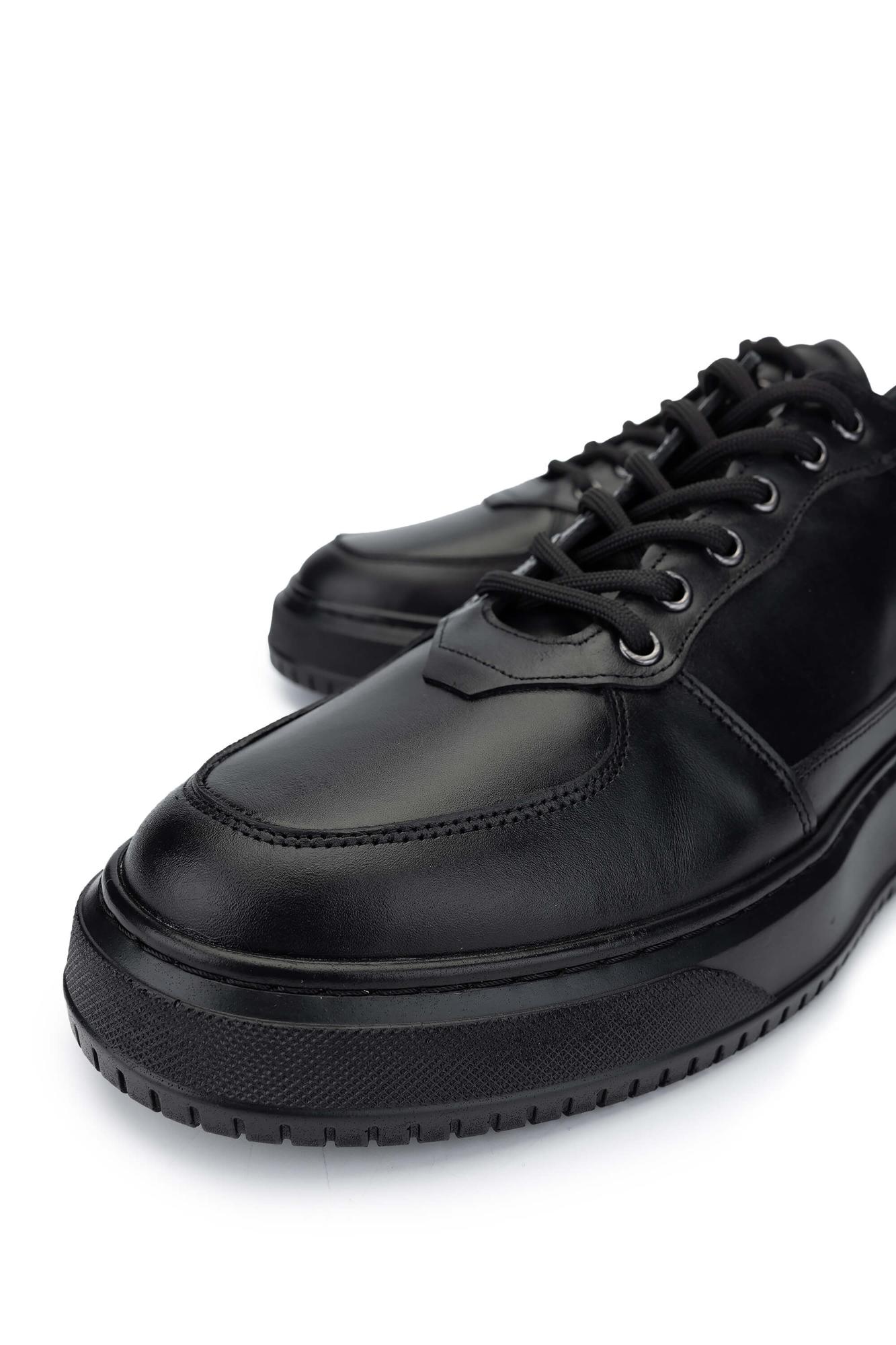 Tamer Tanca Erkek Hakiki Deri Siyah Sneakers & Spor Ayakkabı