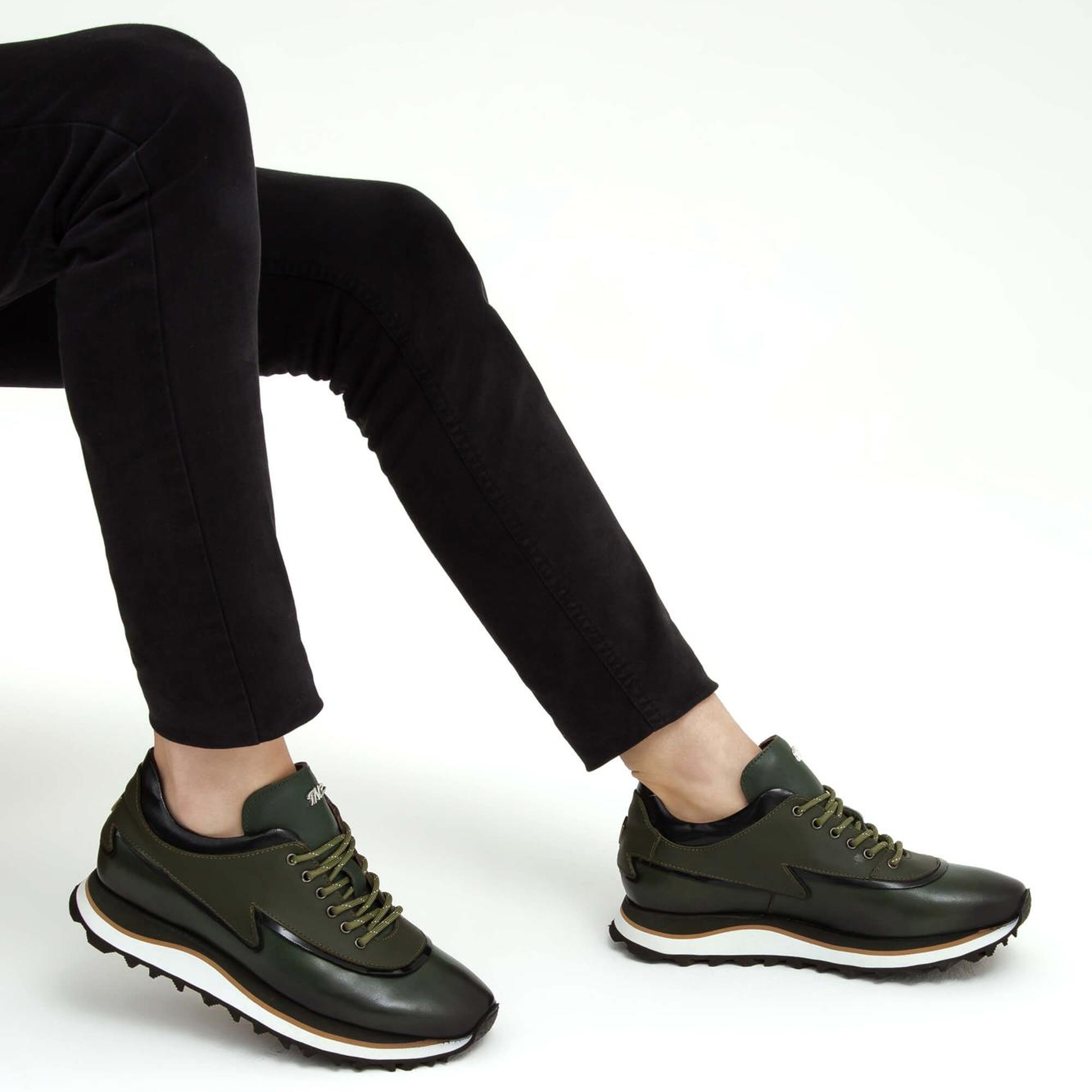 Tamer Tanca Erkek Hakiki Deri Haki Sneakers & Spor Ayakkabı