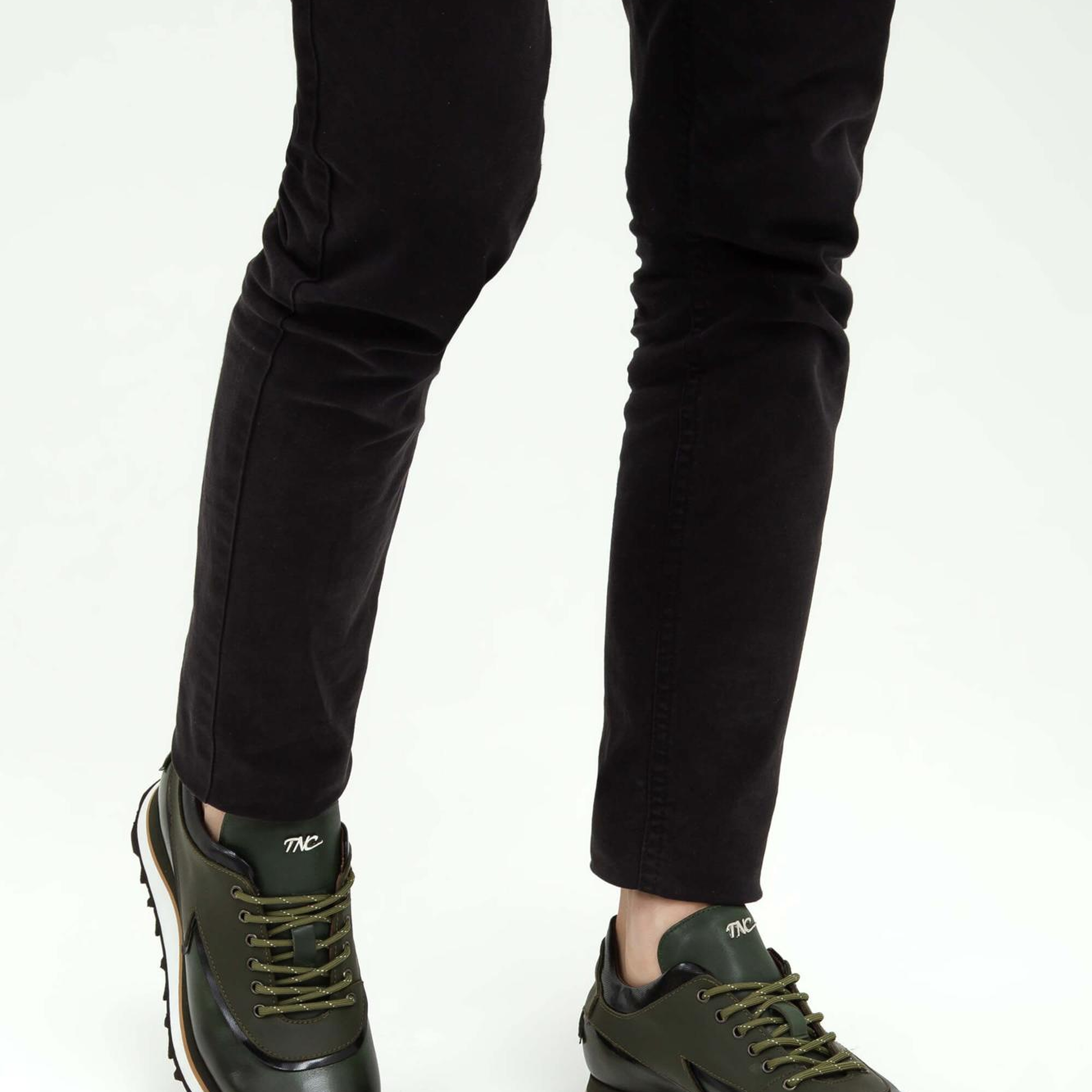 Tamer Tanca Erkek Hakiki Deri Haki Sneakers & Spor Ayakkabı