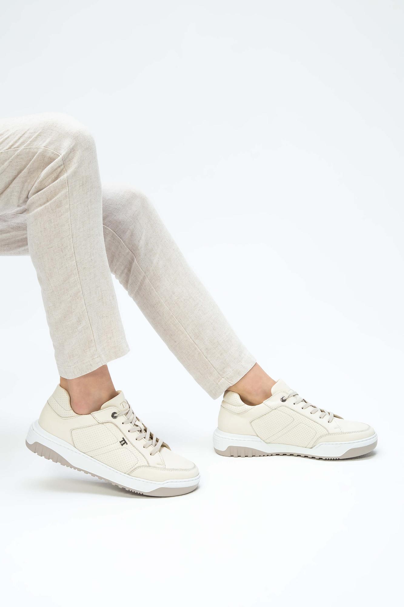 Tamer Tanca Erkek Hakiki Deri Bej Sneakers & Spor Ayakkabı