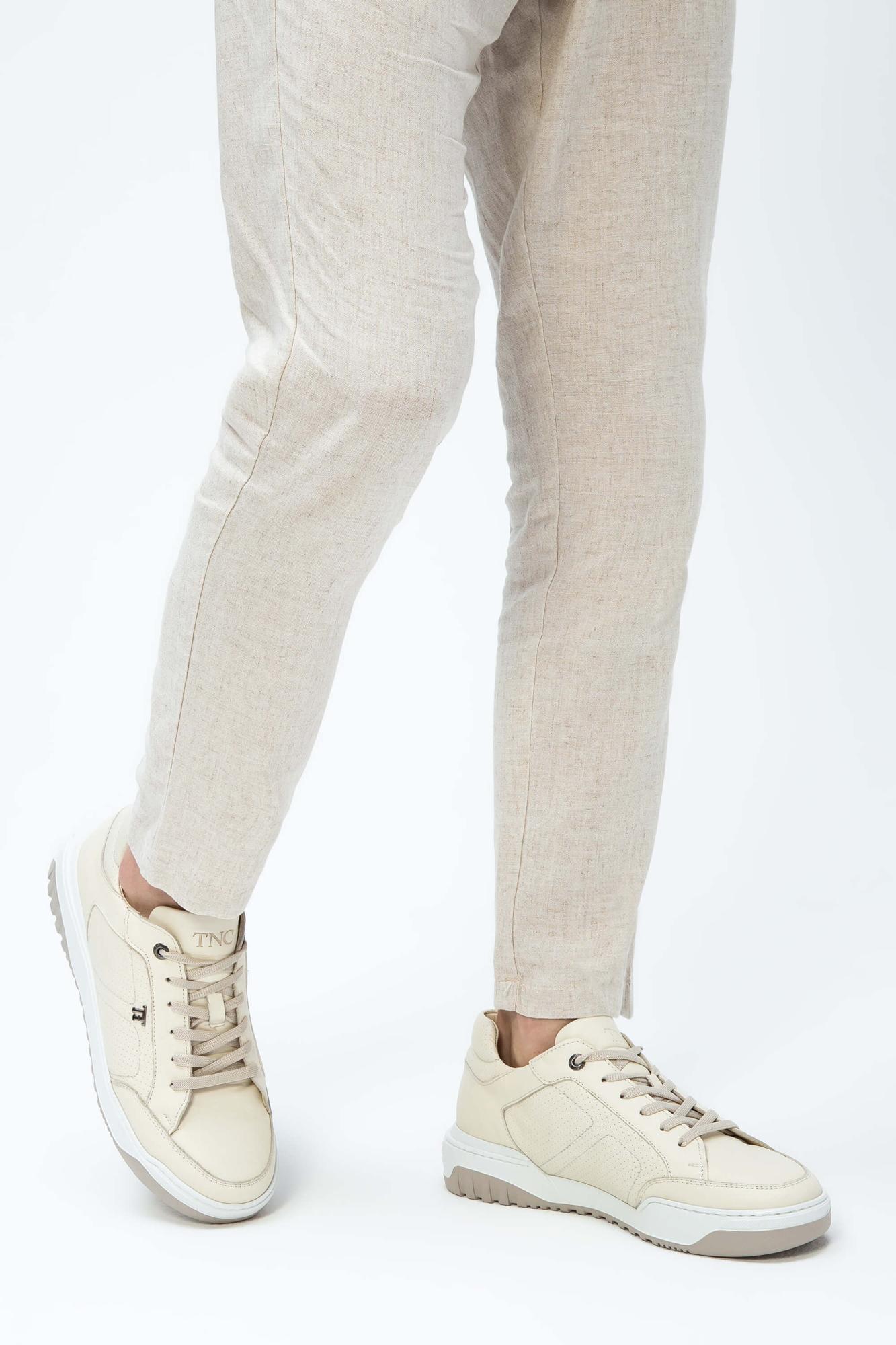 Tamer Tanca Erkek Hakiki Deri Bej Sneakers & Spor Ayakkabı