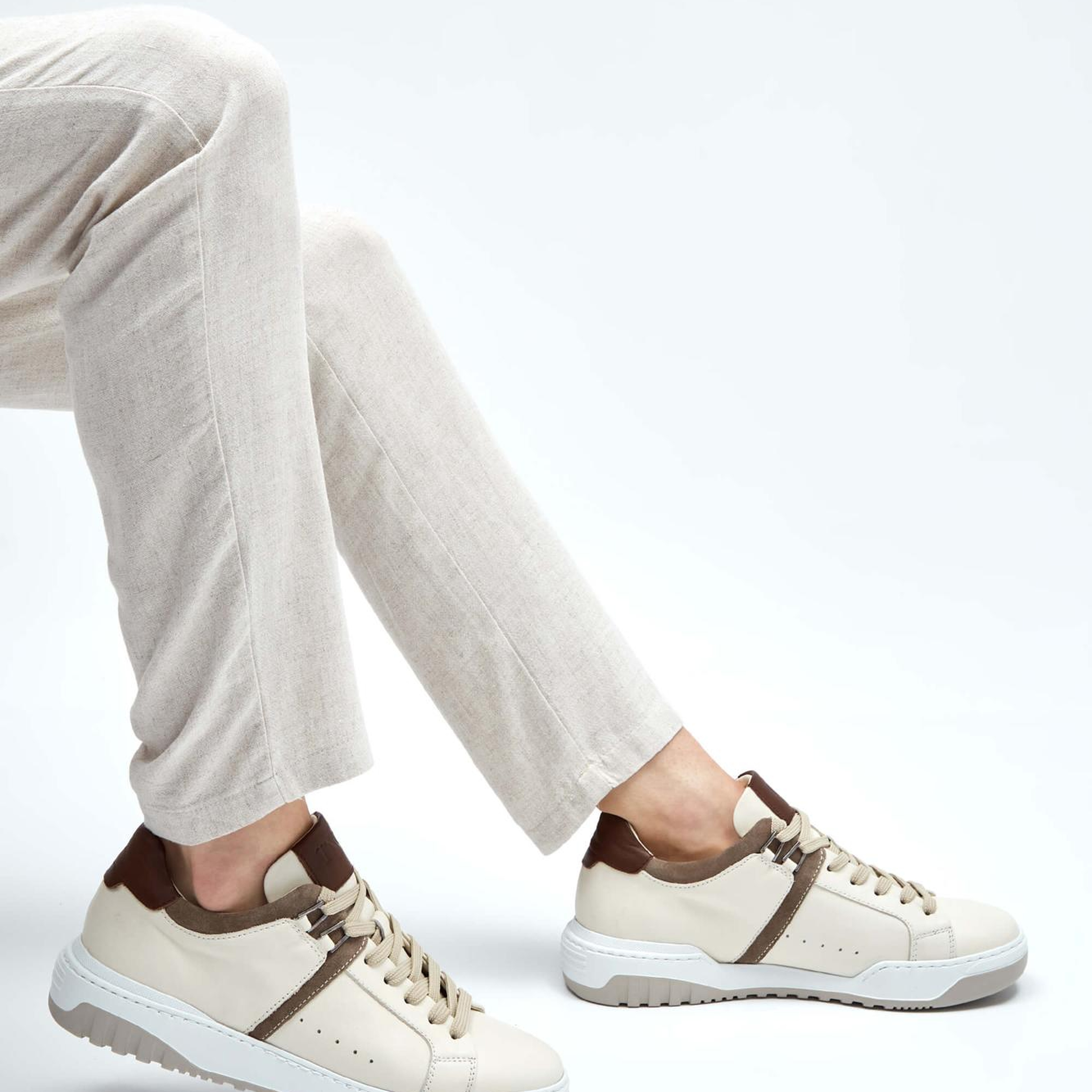 Tamer Tanca Erkek Hakiki Deri Bej Sneakers & Spor Ayakkabı