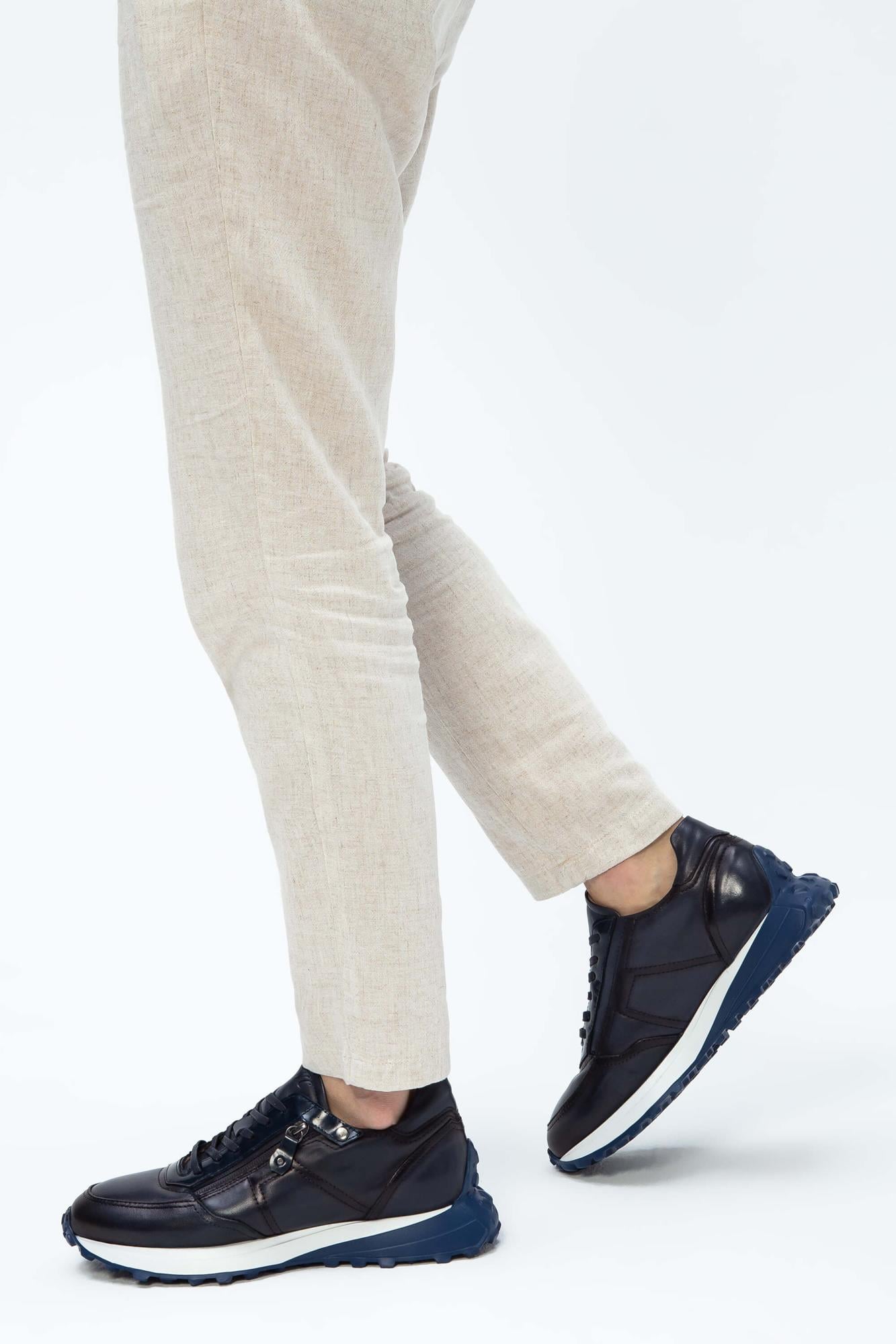 Tamer Tanca Erkek Hakiki Deri Lacivert Sneakers & Spor Ayakkabı