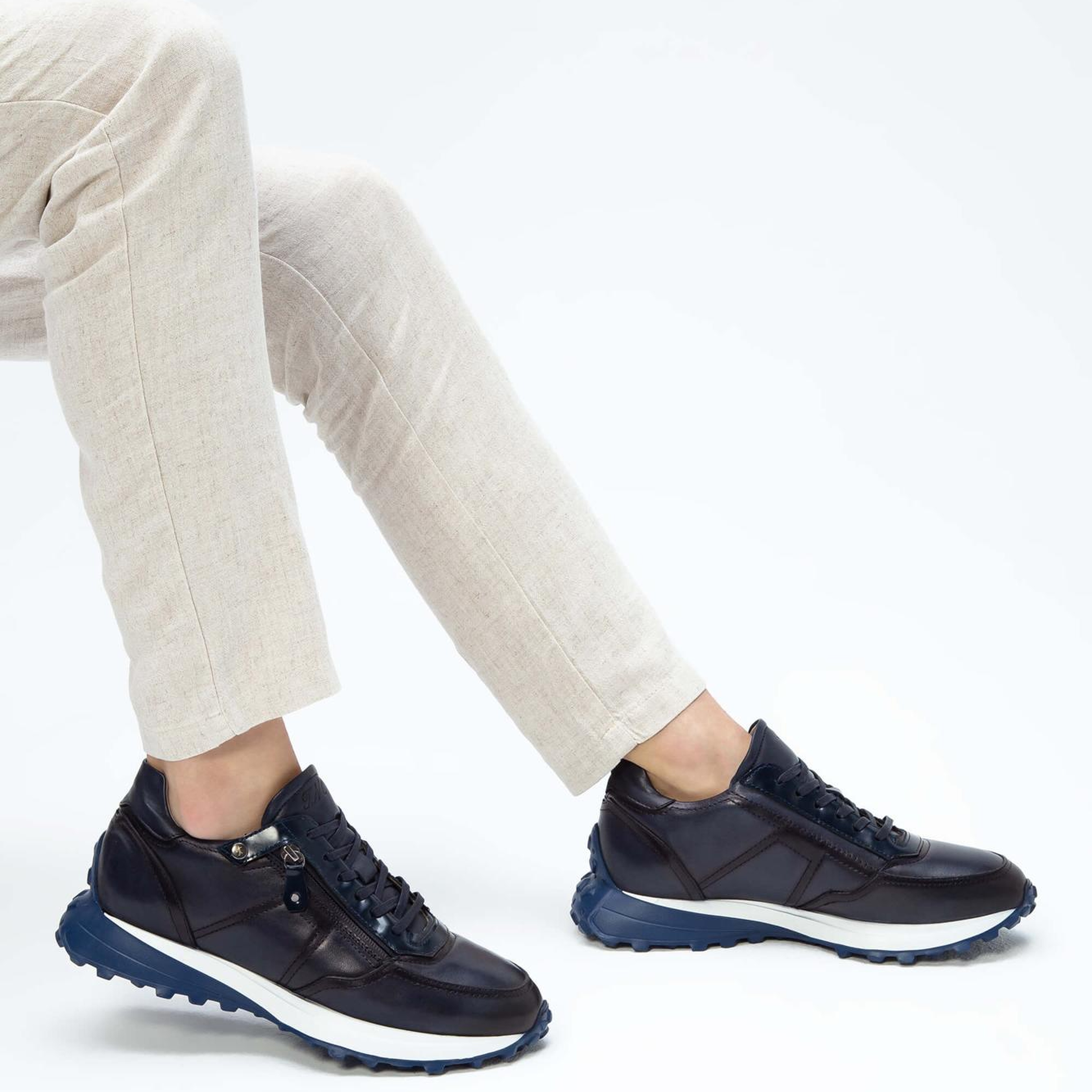Tamer Tanca Erkek Hakiki Deri Lacivert Sneakers & Spor Ayakkabı