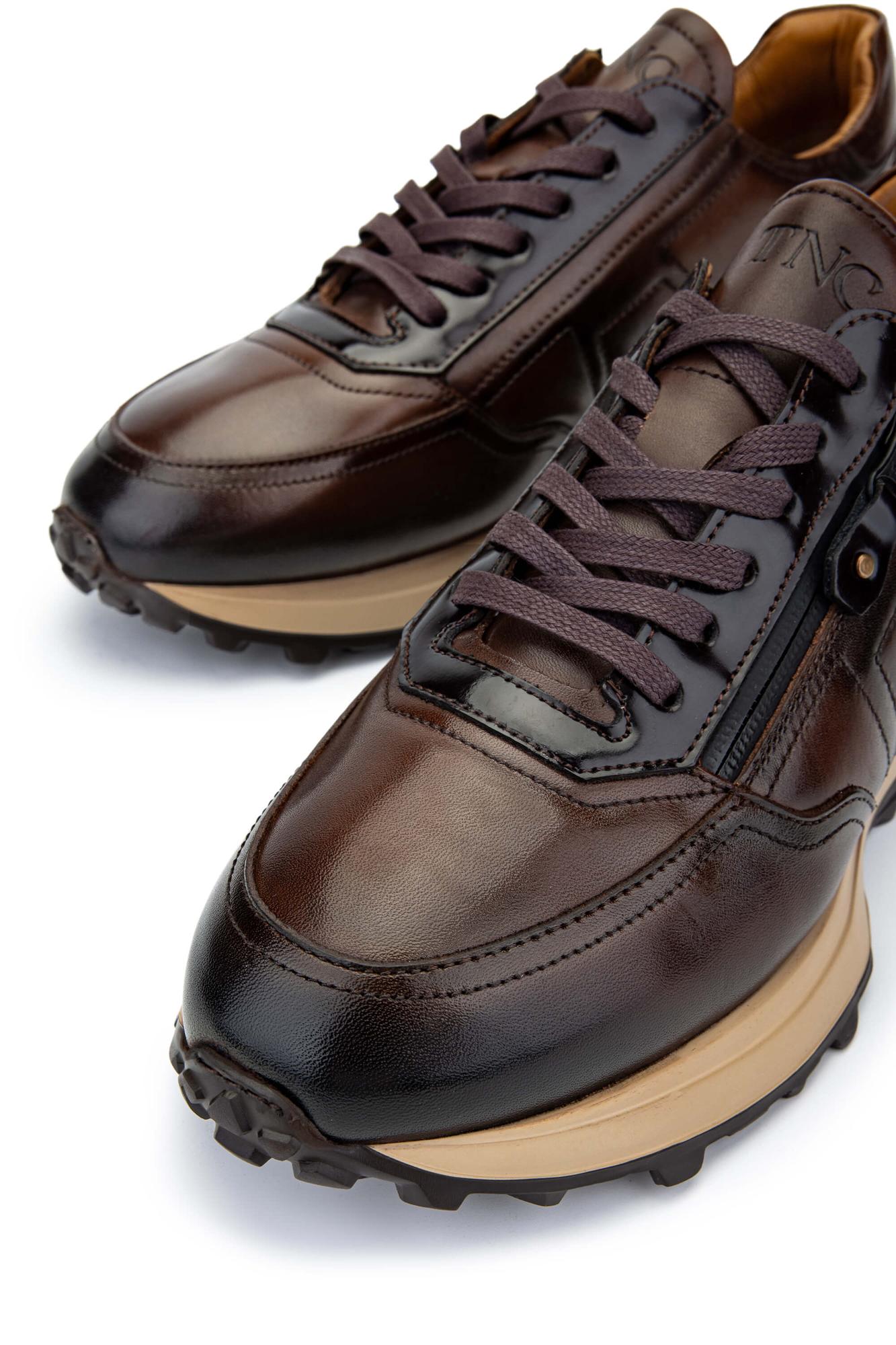 Tamer Tanca Erkek Hakiki Deri Kahverengi Sneakers & Spor Ayakkabı