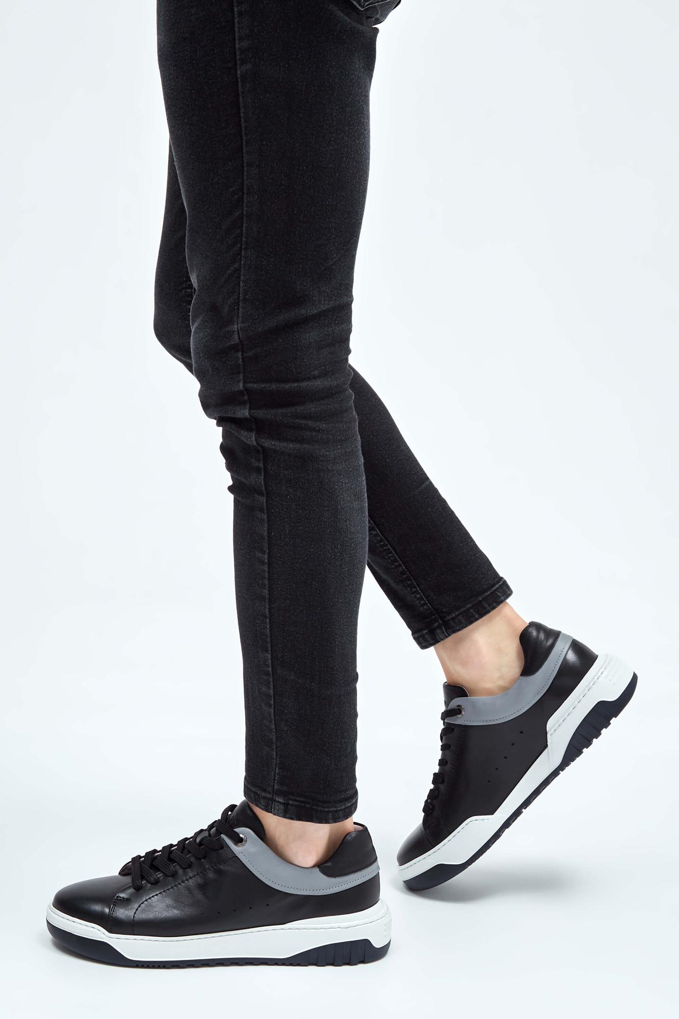 Tamer Tanca Erkek Hakiki Deri Siyah/Gri Sneakers & Spor Ayakkabı