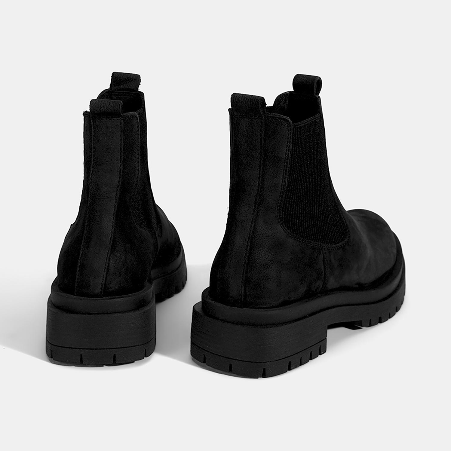 Kadın Siyah Nubuk Deri Chelsea Bot