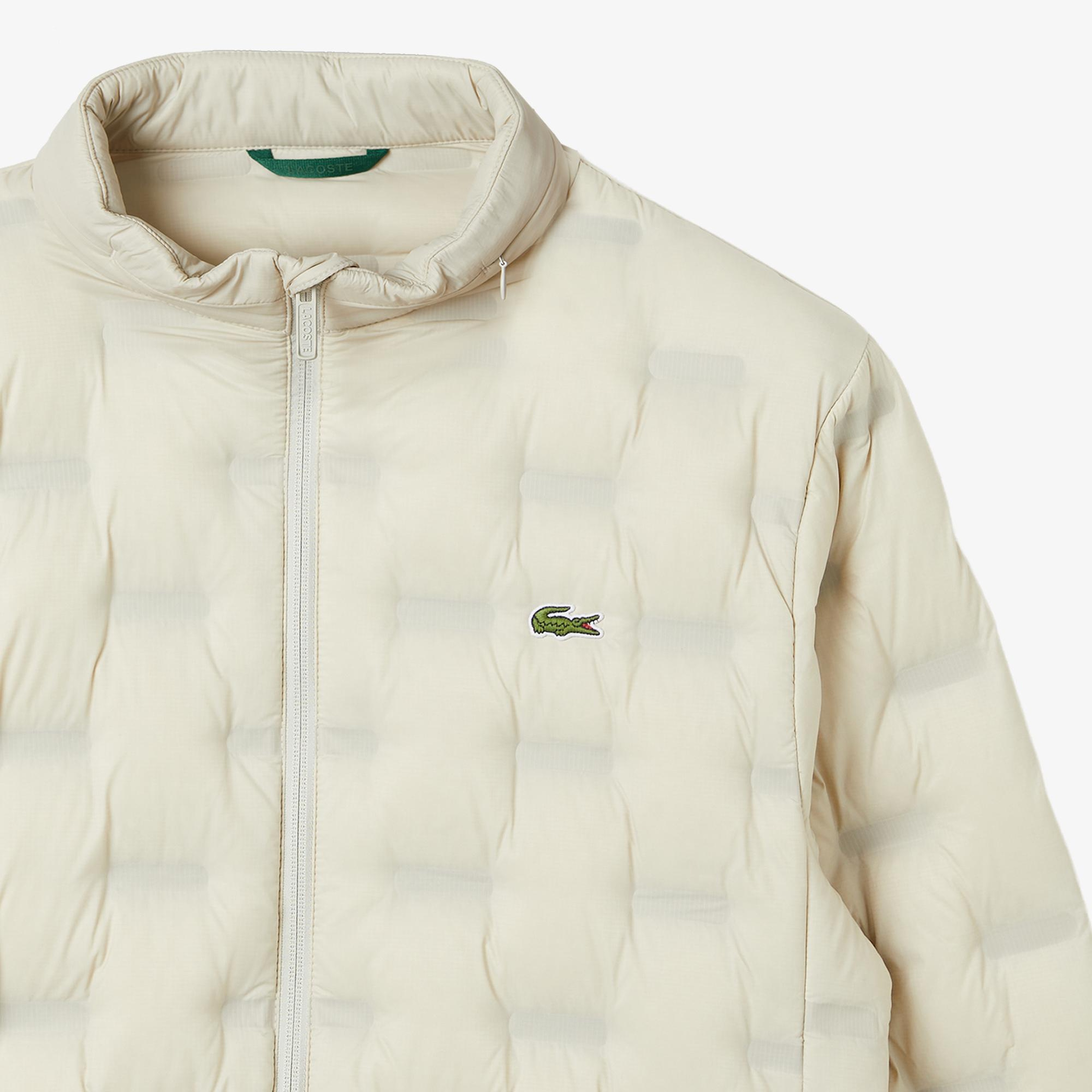 Lacoste Erkek Dik Yaka Kapitone Açık Gri Mont